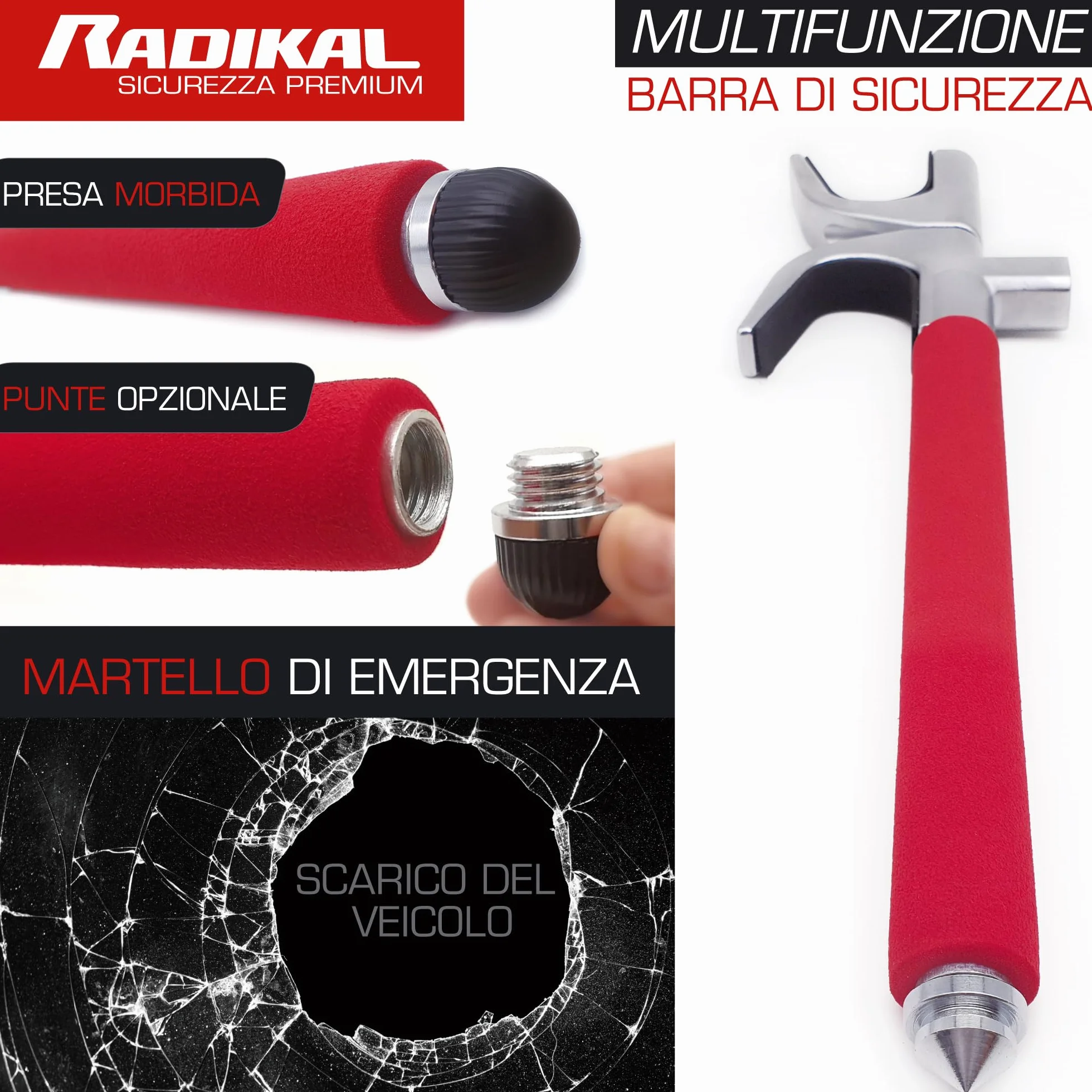 RADIKAL RK1002 Antifurto Auto Blocco Volante Bloccasterzo Meccanico Universale