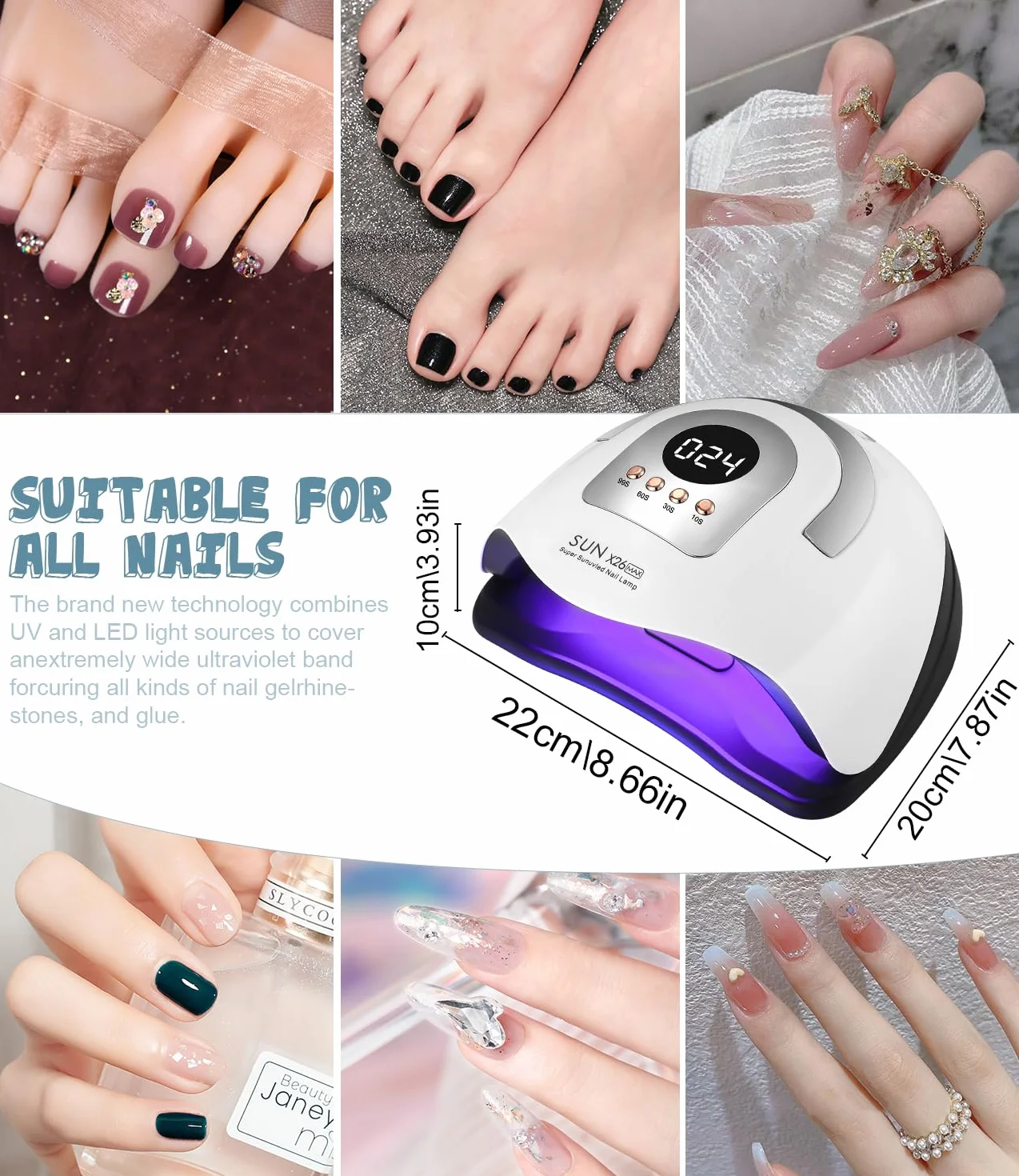 380W Lampada UV LED Unghie, Professionale 81 sfere di lampada a LEDs, Semipermanente Curare Rapidamente Pedicure Fornetto per Tutti i Smalti, Automatico Sensore per Manicure a Casa e in Salone