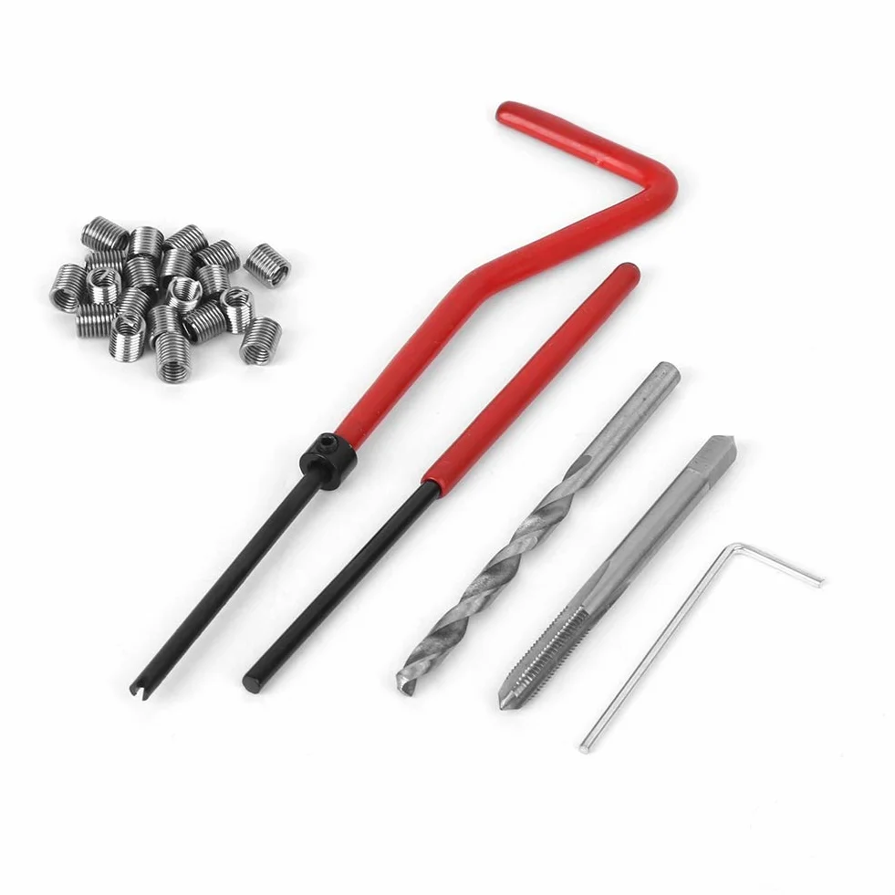 Tbest Kit di Riparazione Filettatura M4, 25 Pezzi con Scatola di Plastica