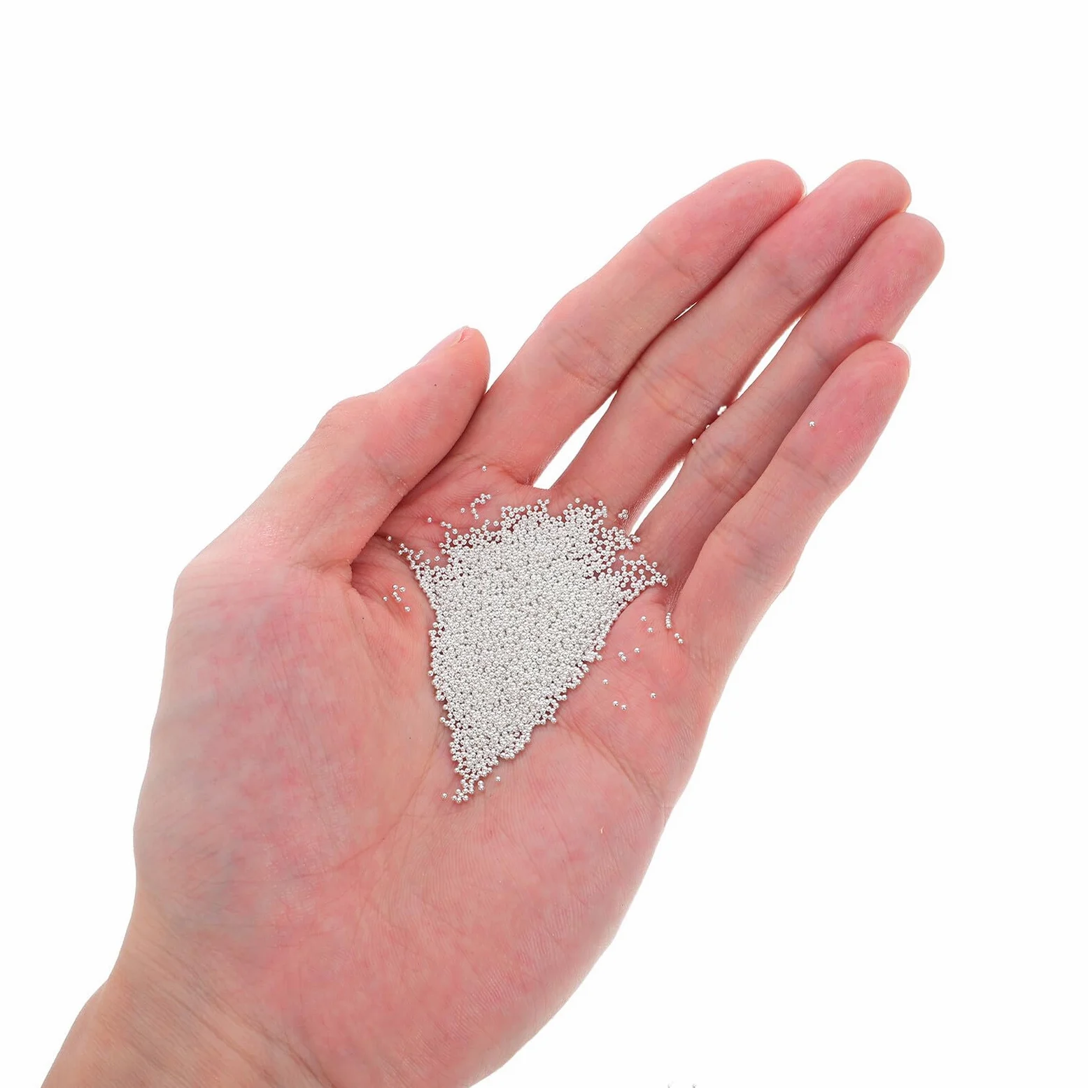 Perline per Unghie Rotonde 500g in Metallo, Decorazione Nail Art | 1 Confezione, Argento, Design Elegante e Delicato, per Crafting e Party
