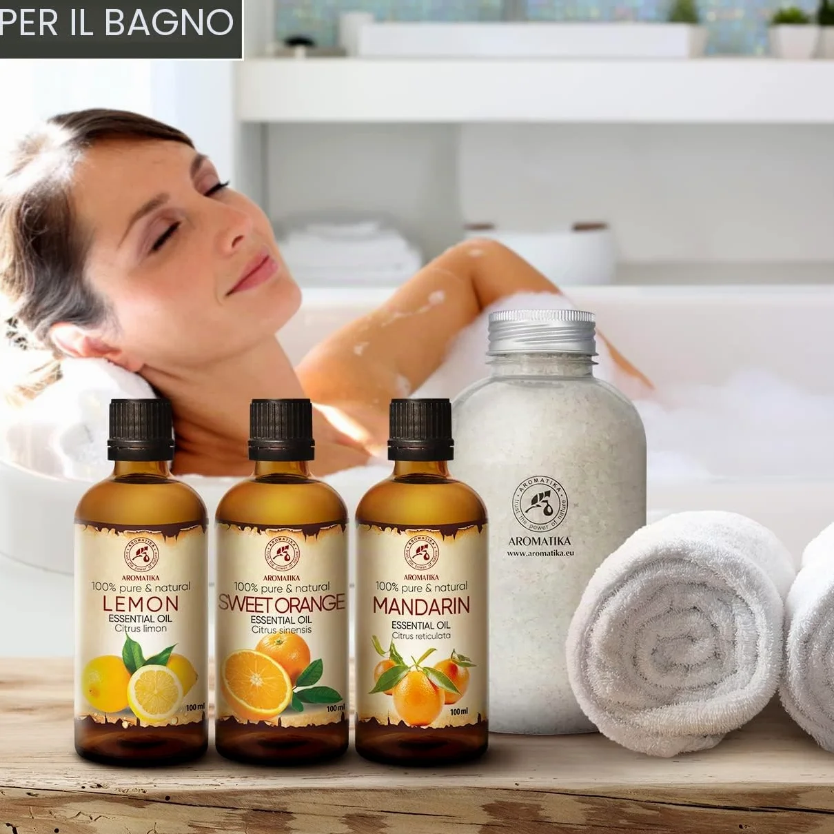 Olio Essenziale Set 3x100ml - Oli Aromaterapici - Limone - Arancia - Mandarino - Kit Set 3 Oli Essenziali per Diffusori - Bruciaolio - Umidificatore - Aromaterapia Olio Essenziale