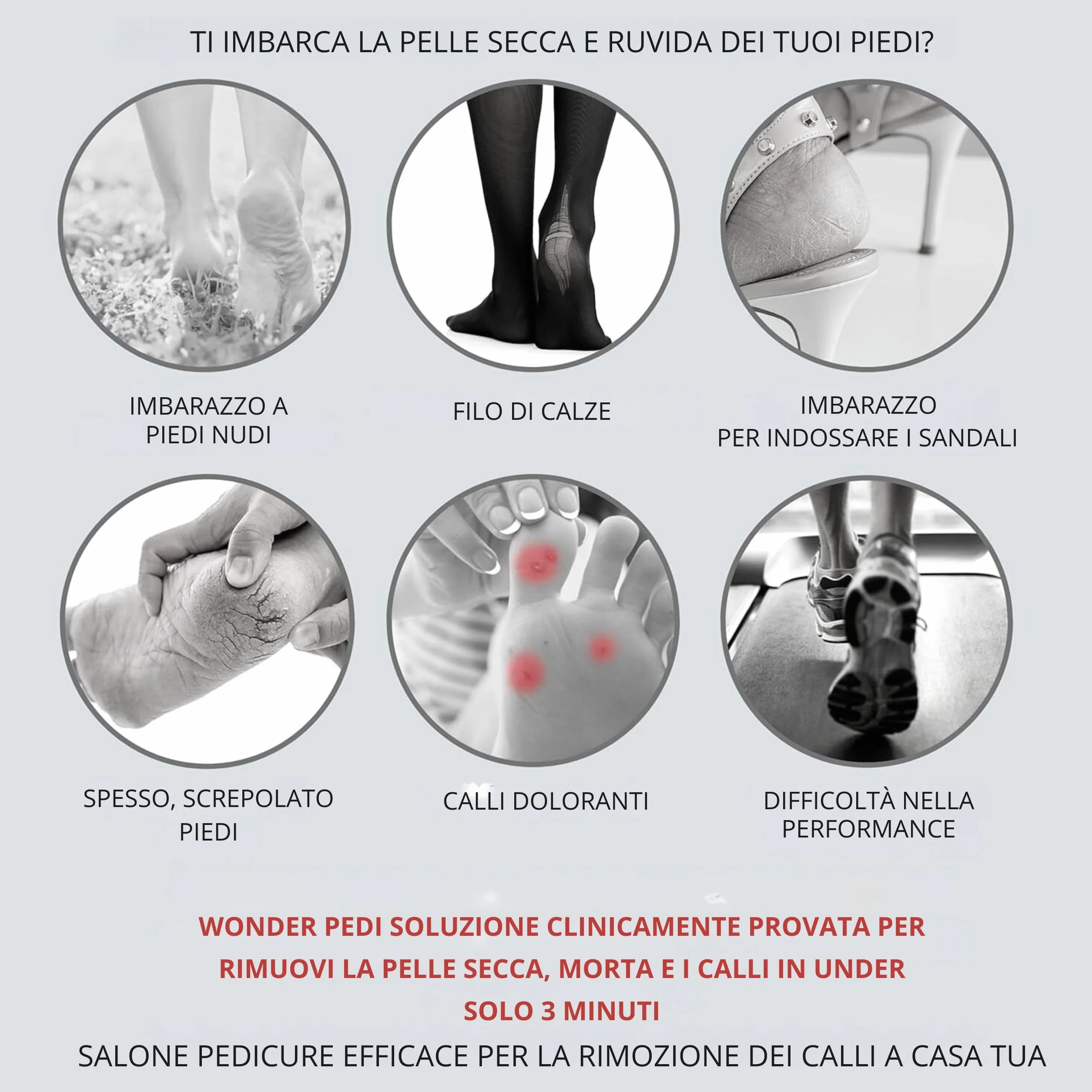 Spray esfoliante istantaneo per rimuovere i calli, rimuove la pelle morta e talloni screpolati, trattamento pedicure per la casa, funziona con qualsiasi lima o scrubber per piedi. Wonder Pedi