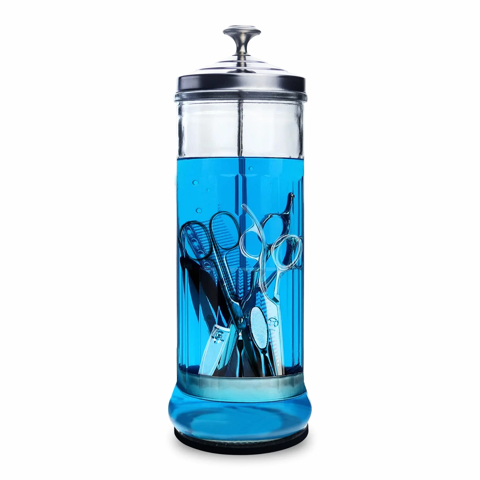 Barber Disinfettante Jar Manicure con Cestino Rimovibile, Contenitore Forniture Barbiere, Vaso Disinfettante