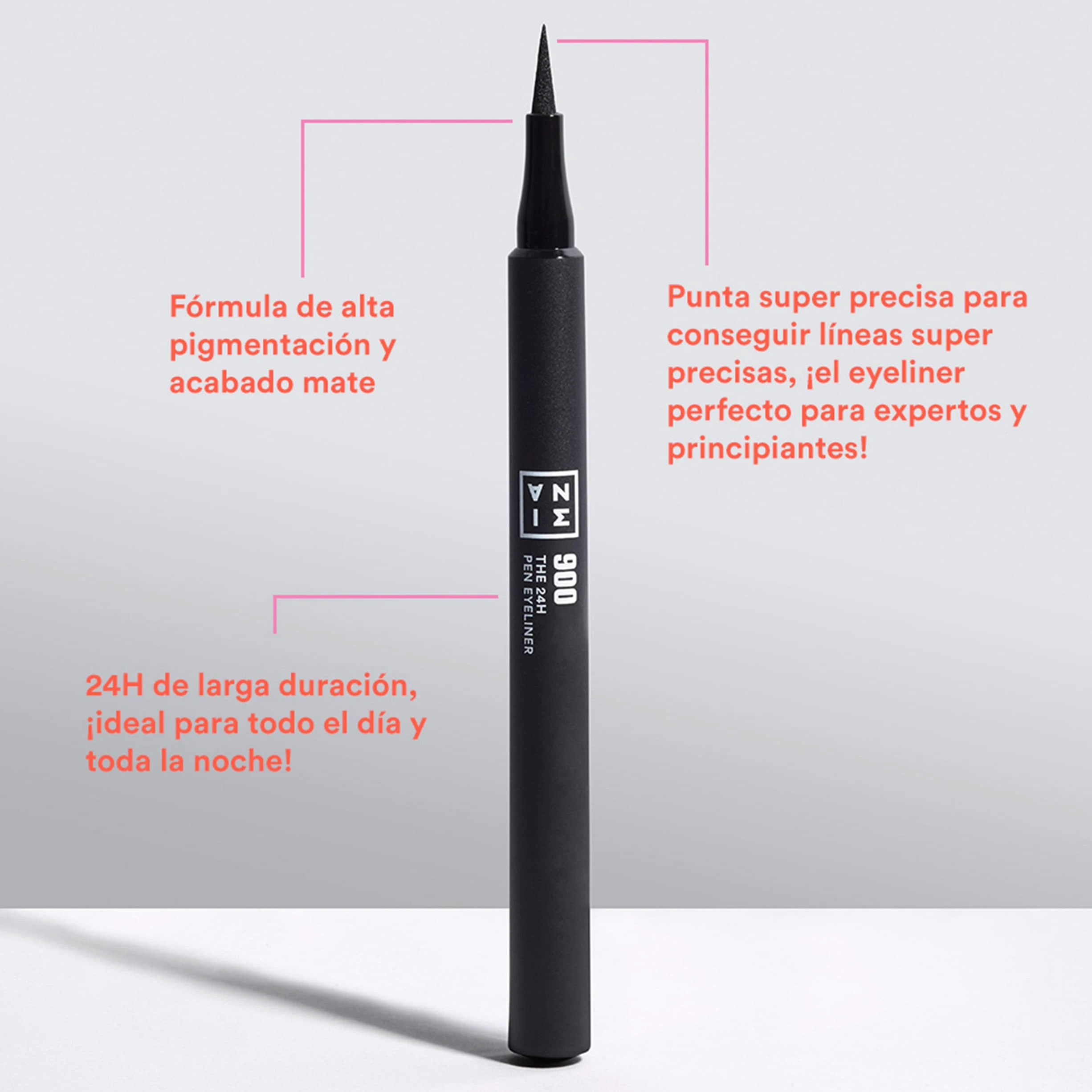 3INA MAKEUP - The Color Pen Eyeliner 575 + The 24h Level Up Mascara 900 + The 24h Pen Eyeliner 900 - Eyeliner Marrone Lunga Durata - Mascara Nero Ciglia Lunghe - Eyeliner Nero - Vegan - Cruelty Free