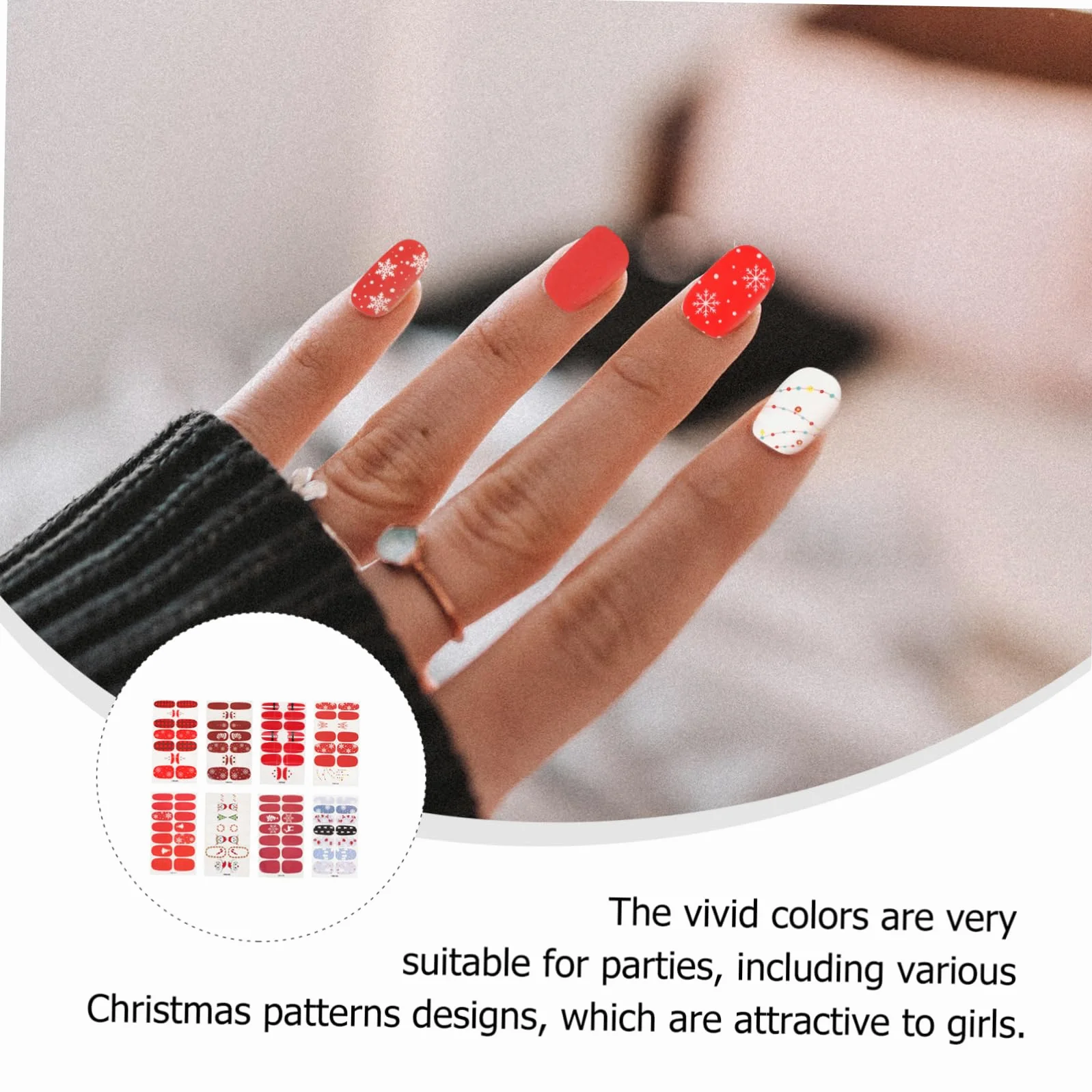 FRCOLOR 3 Set Adesivi Natalizi Per Nail Art Adesivi Unghie Natale Per Unghie Natalizie Adesivo Per ie Decalcomania Decalcomanie Per ie ie Etichetta 8 Fogli * 3