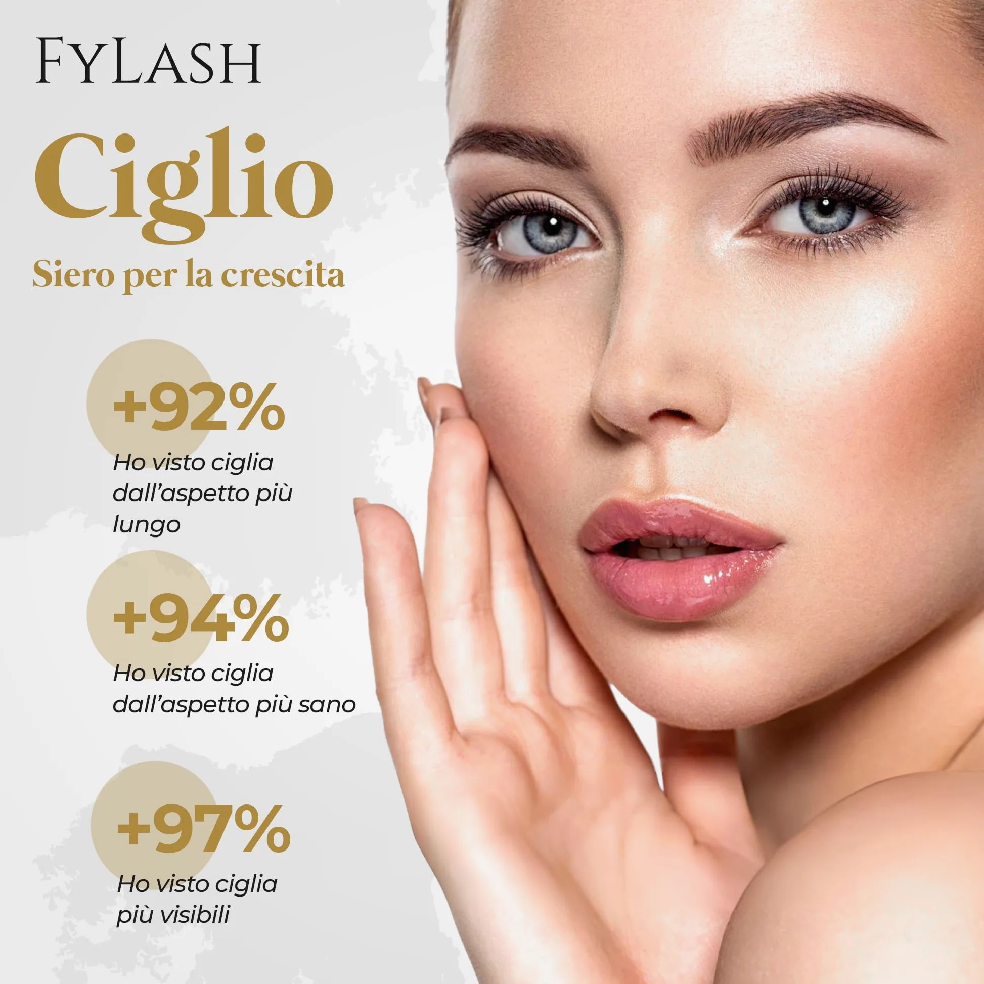 Siero Ciglia Allungante| Siero Crescita Rinforzante Naturale SENZA Ormoni| Trattamento Rinforzante 5ml per 4 Mesi | Guida e Misuratore Inclusi