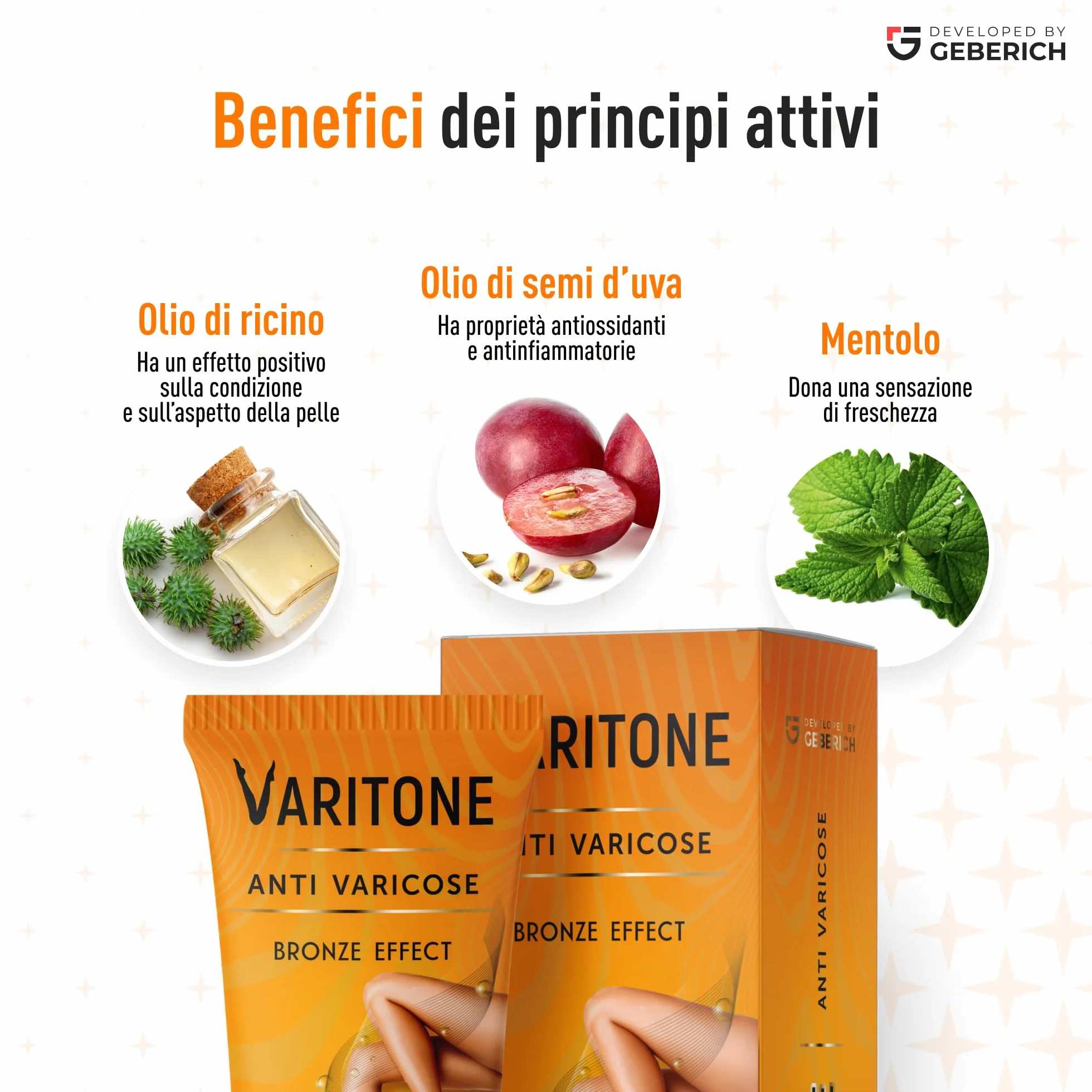 Crema Anti-Varicose VARITONE | Gambe Stanche e Pesanti | con Mentolo, Centella Asiatica, Olio di semi d’uva e 12 Attivi Botanici | 100 ml | 100% Naturale Senza Parabeni
