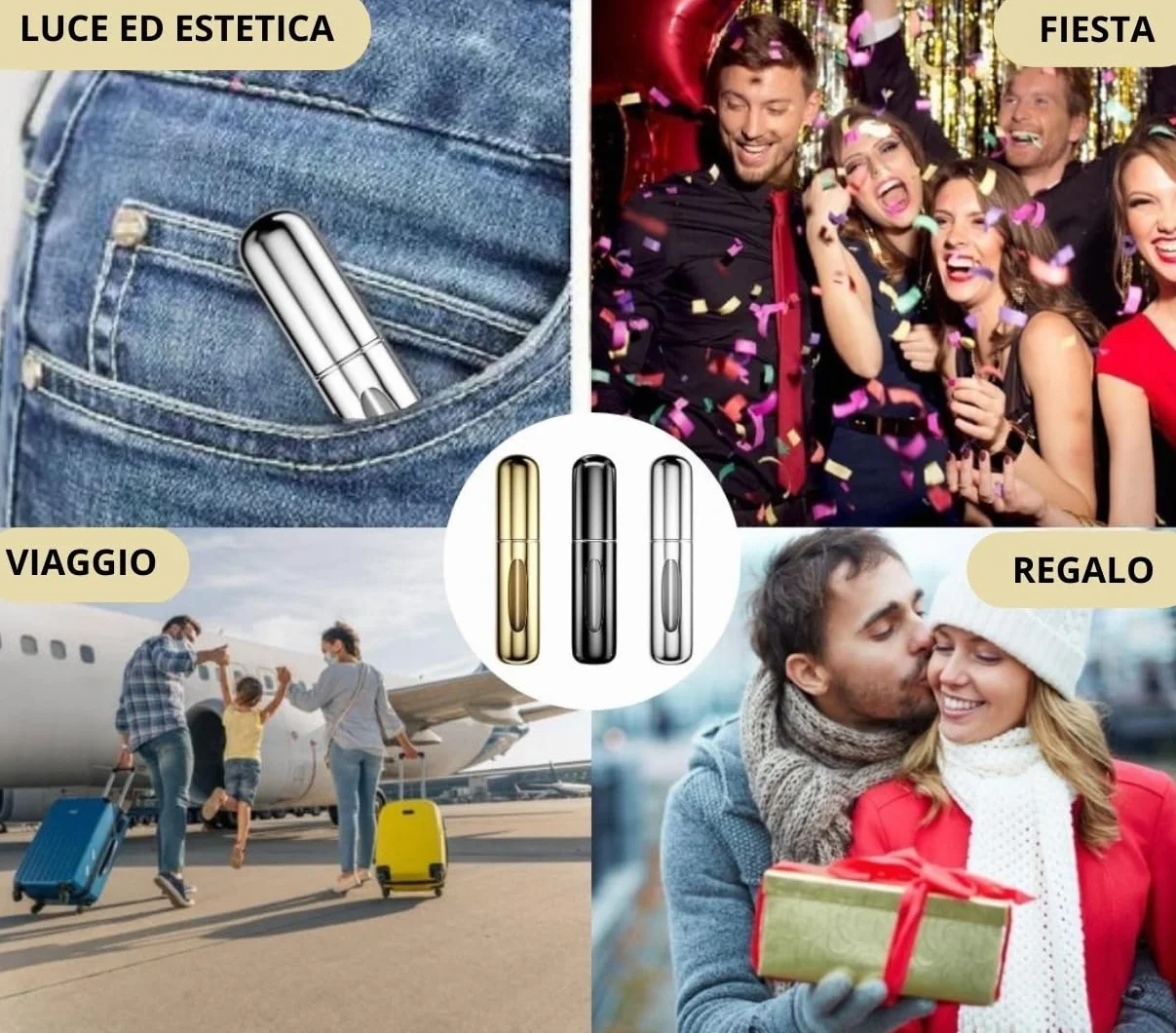 Atomizzatore di Profumo 5ml Ricaricabile Spruzzino Mini Bottiglia Spray Portatile con Finestra 3 Pezzi