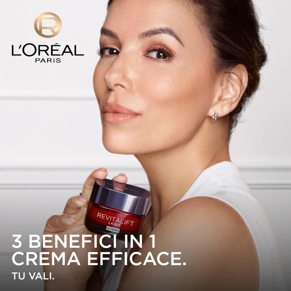 L'Oréal Paris Revitalift Laser Crema Viso Giorno Antirughe Acido Ialuronico Vitamina C Pro-Retinolo 50 ml