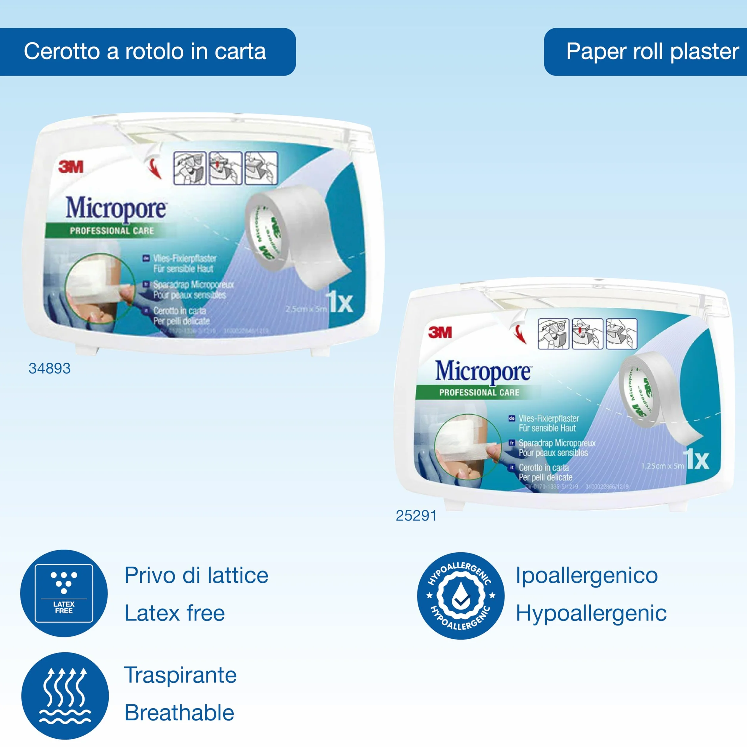 3M Micropore Cer Roc 2,5x5m C/Disp