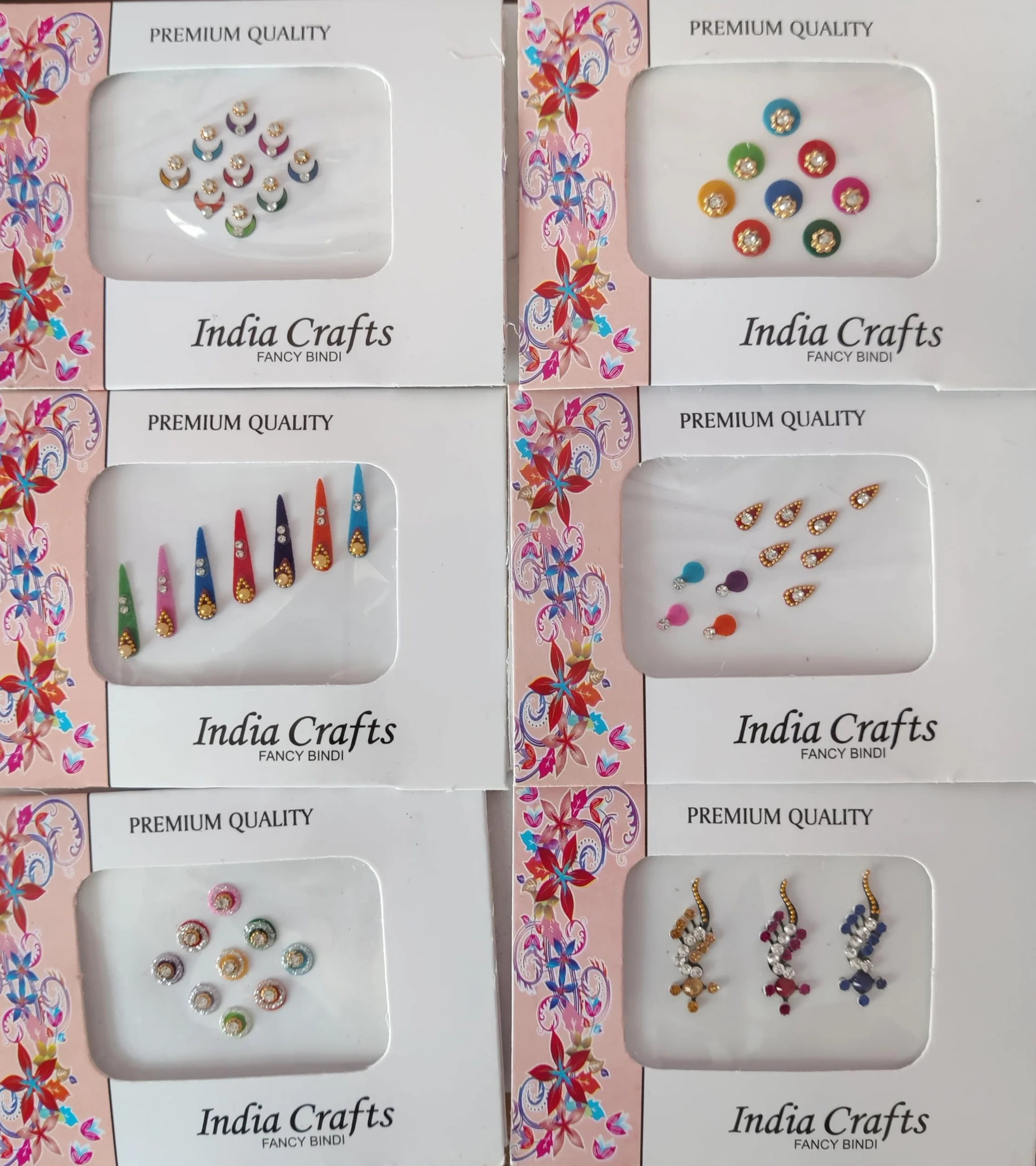 Bindi multicolori, gioielli indiani adesivi per il viso, tika per la fronte, 12 confezioni