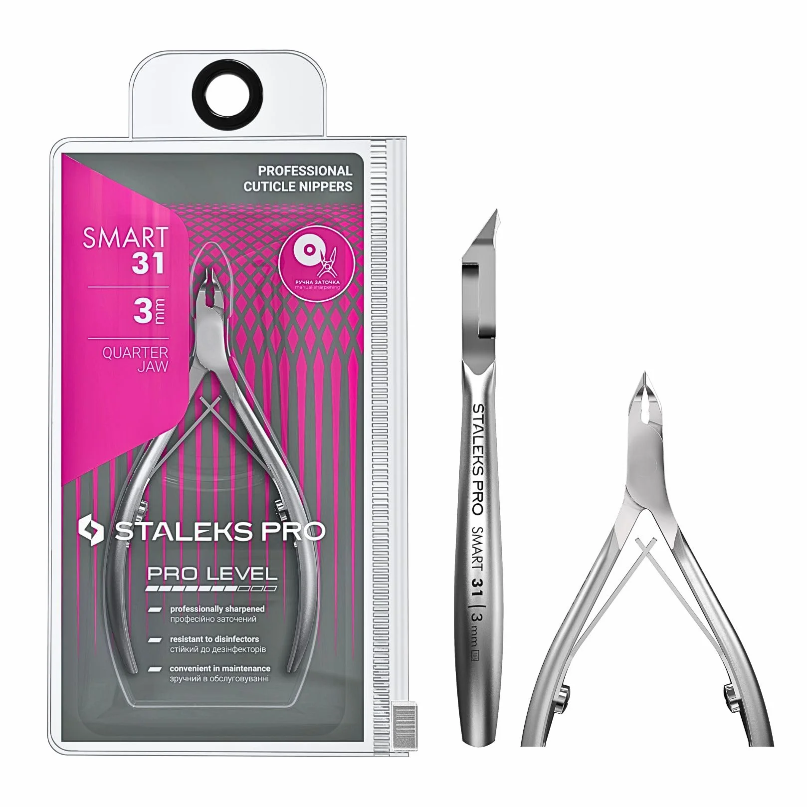 STALEKS PRO by Natury Nails Pinza professionale per cuticole 3 mm. Acciaio inossidabile (Smart 30-3mm)