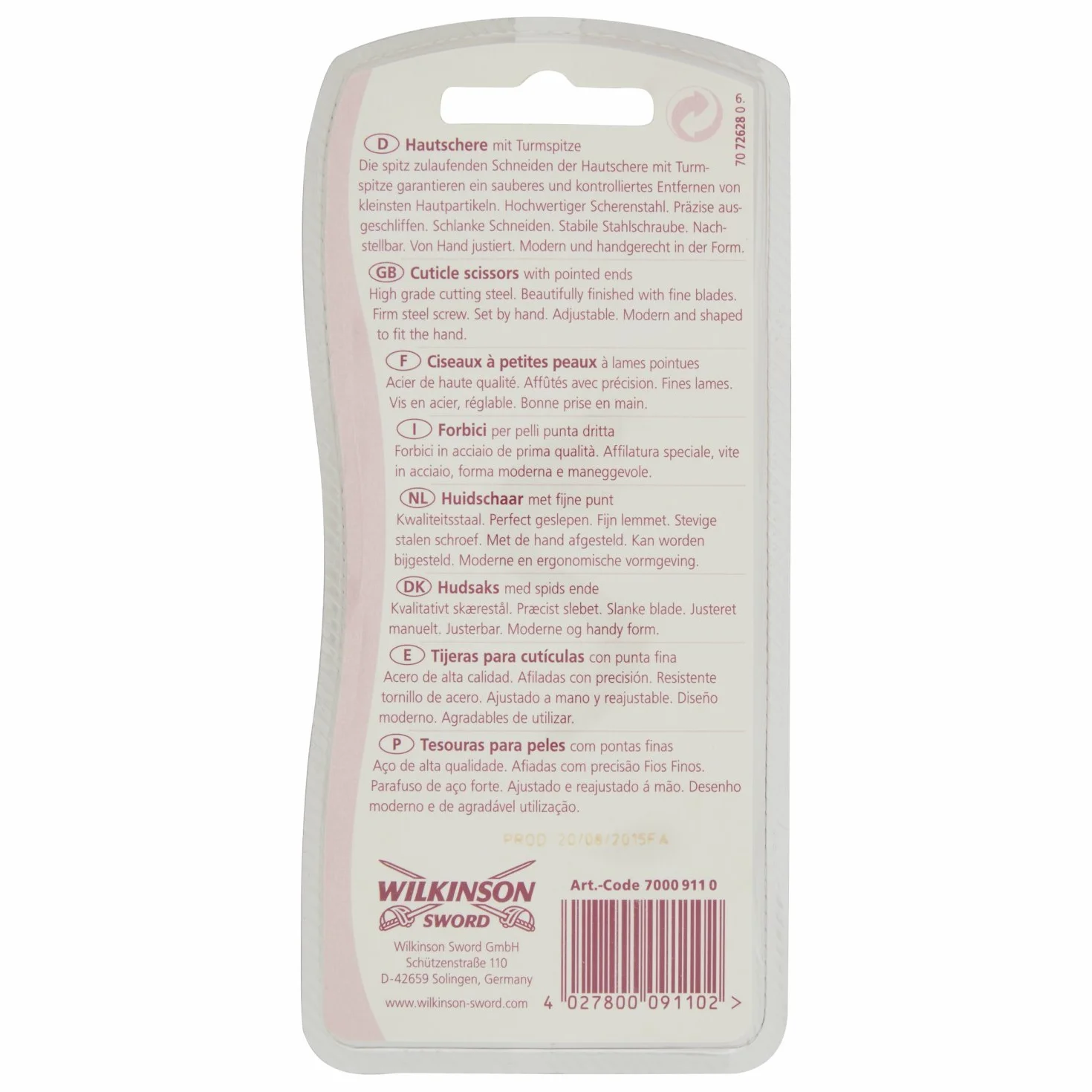 Wilkinson Piccole forbici pelle Lame appuntite