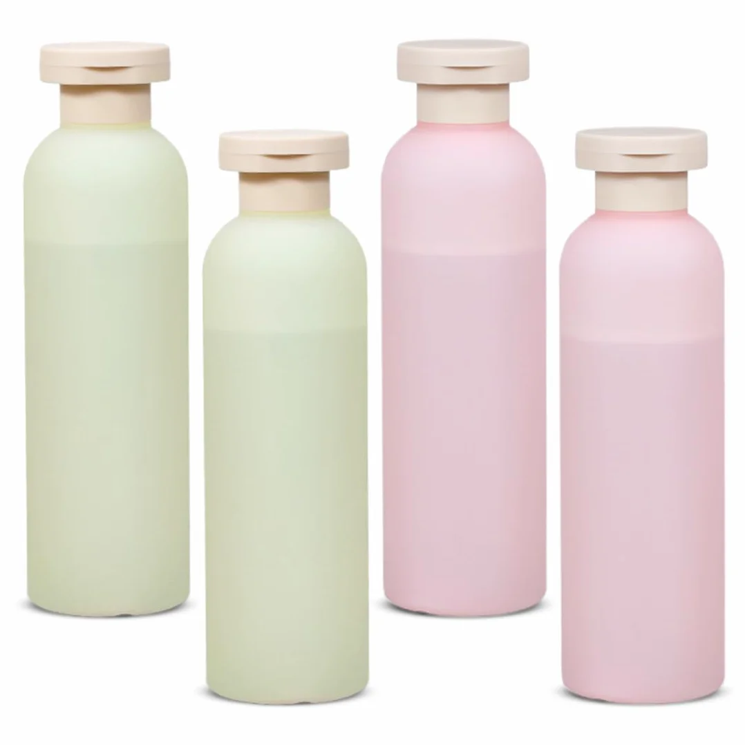 Bottiglie per Shampoo, 4 pezzi, Bottiglie da spremere,confezione contenitori vuoti da 260 ml, Flaconi da Viaggio Ricaricabili, Idéal pour Shampoing, Gel Douche, Crème, Lotions