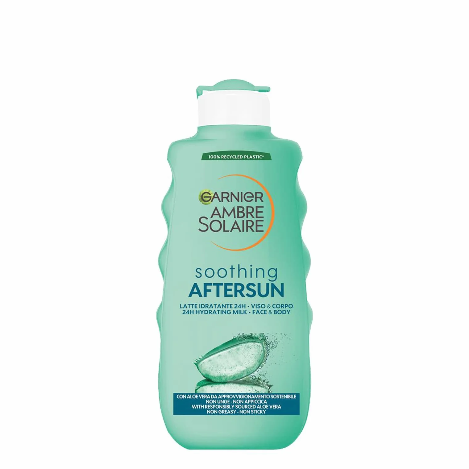 Garnier Ambre Solaire Latte Doposole, Per Viso e Corpo, Effetto Rinfrescante e Pelle Nutrita, Ideale per Tutti i Tipi di Pelle, Arricchito con Aloe Vera, 200ml