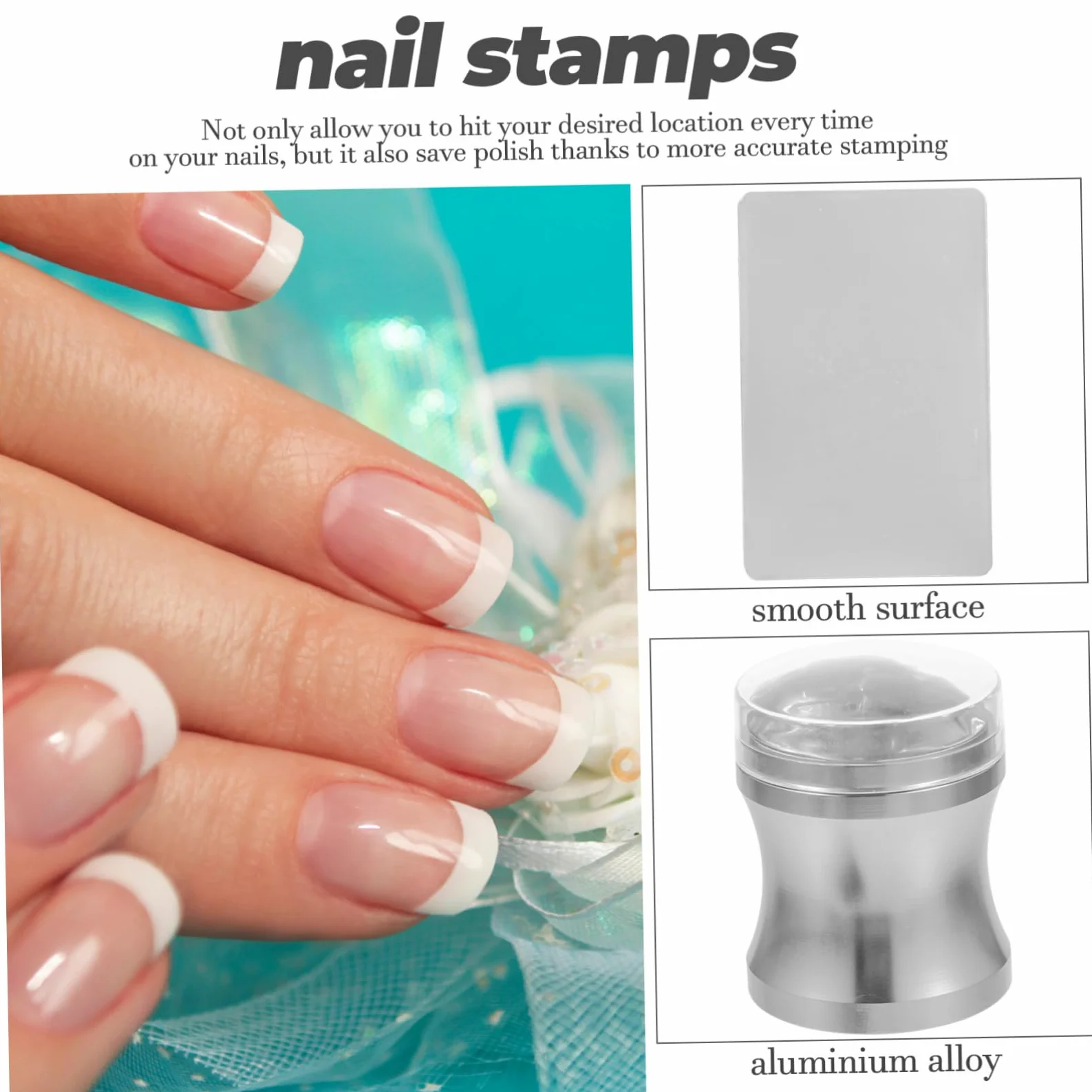 Healeved 5sets Stampini Per Unghie Silicone Per Nail Art Facili Usare Stampini e Raschietto Per Decorazioni Unghie Mano