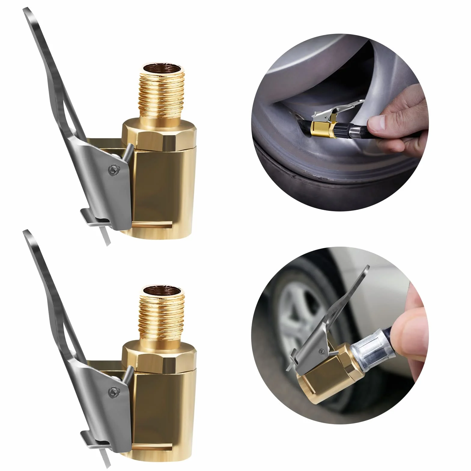Connettore Valvola Mandrini Pneumatica Universale 8mm 2 Pezzi per Gonfiatori Pompa d'Aria Compressore