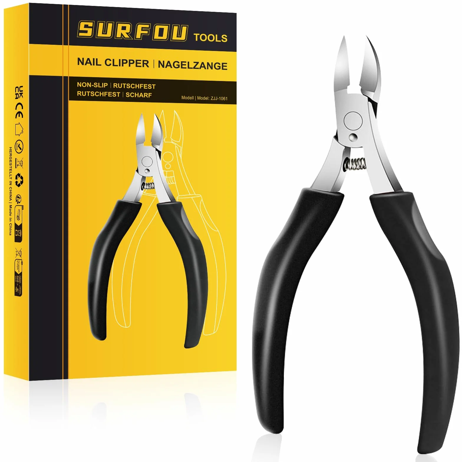 SURFOU Tagliaunghie Professionale in Acciaio Inox per Unghie Incarnite e Spesse z Remover Pelle Morta
