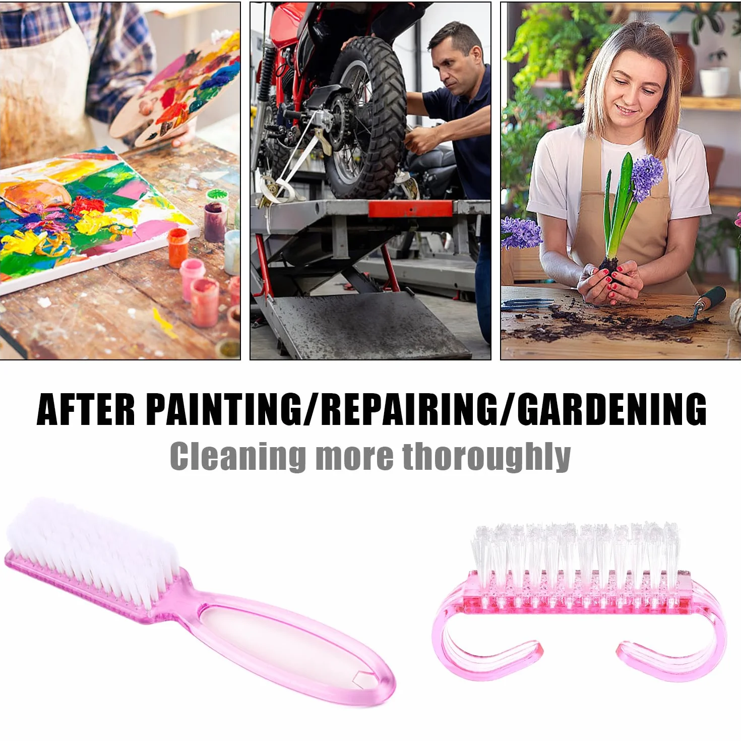 8 Pezzi Spazzola per Unghie, Spazzola per Pulizia Delle Unghie, Spazzola per Unghie con Manico, Lavaggio di Mani Spazzolino, Pulitore per Pedicure, per Unghie, Giardino, Casa, Uso in Salone