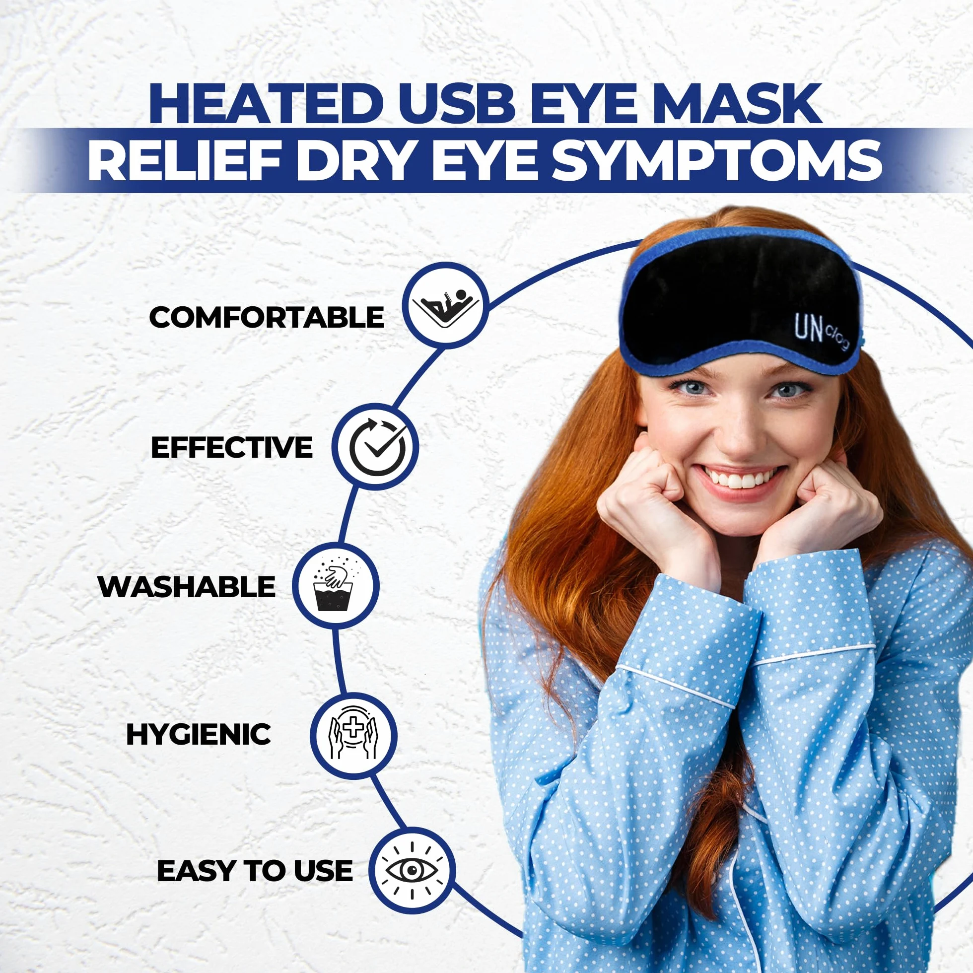 Unclog - Maschera professionale per occhi con impacco rinfrescante, ponderata con quarzo rosa, terapia calda e di bellezza per sbloccare le ghiandole, allevia la sindrome dell'occhio secco,