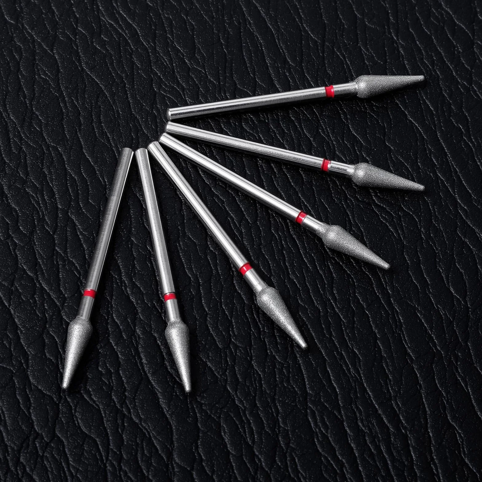 Set di 6 punte per trapano cuticole in acciaio inossidabile con custodia professionale