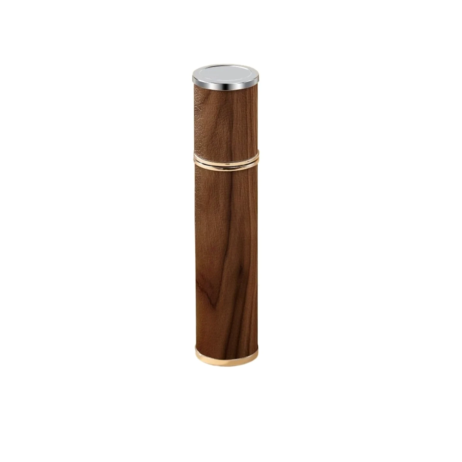 Flacone di profumo in pelle Atomizzatore di profumo in pelle con venature del legno da 10 ml