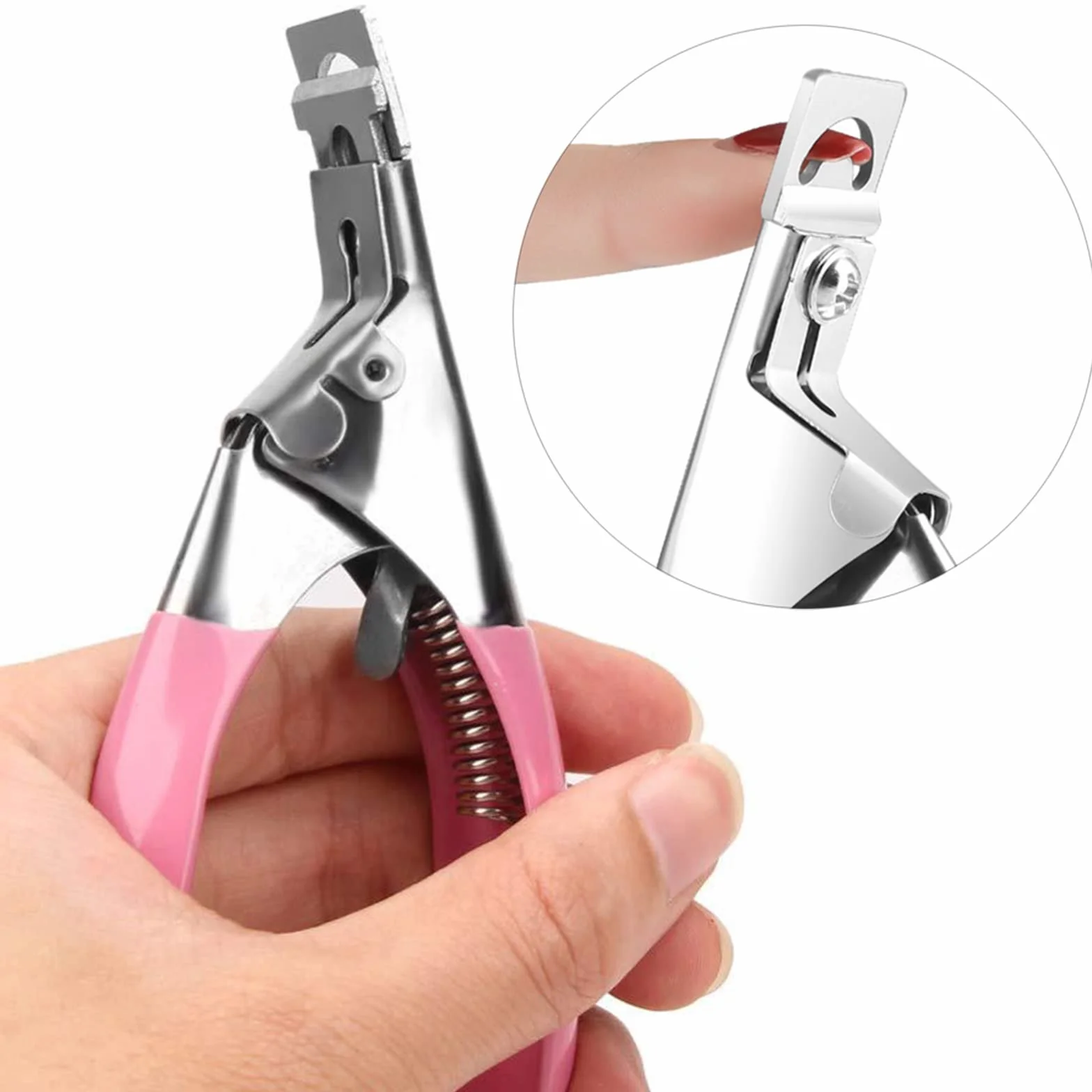 Tronchese Unghie Finte Professionale per Unghie Acriliche e Gel, Rosa