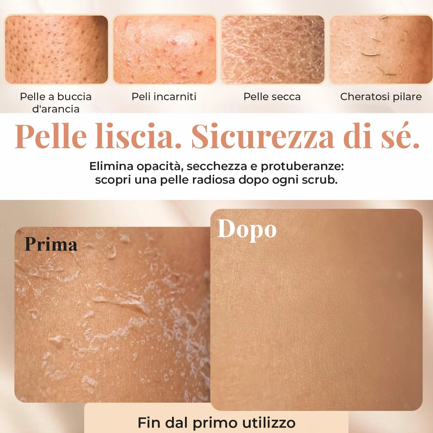 L'Exfose guanto esfoliante corpo in viscosa kessa scrub - rimuove cellule morte e idrata