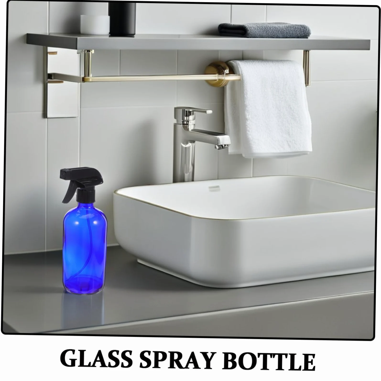 Bottiglia Spray in 500ml Blu, Riutilizzabile | Set 2 Pezzi Pompe e Tappi, per Profumo e Make-up Water, Formato da Viaggio