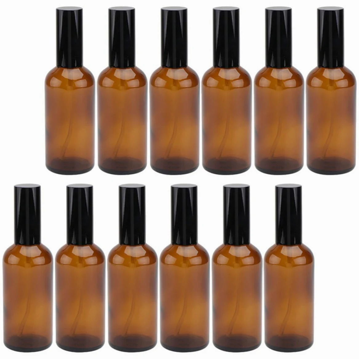 Bottiglie Spray Nebulizzatore Fine 12 Pezzi 30ml Riutilizzabili in Vetro Ambrato per Oli Essenziali per Viaggi e Uso Quotidiano