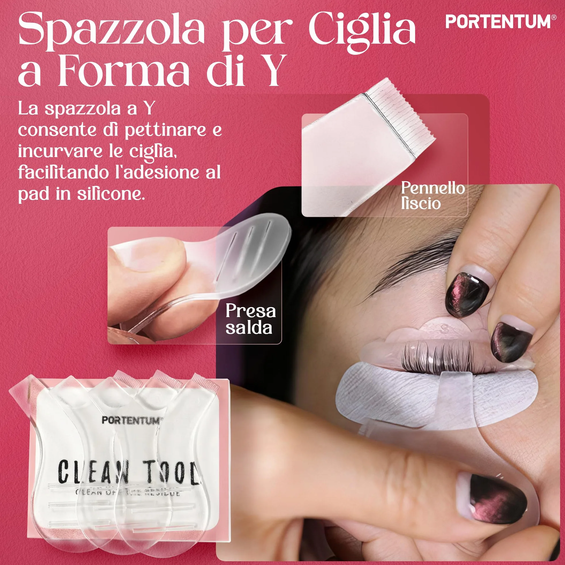 PORTENTUM Kit Laminazione Ciglia Professionale Semipermanente per Ciglia Arricciate