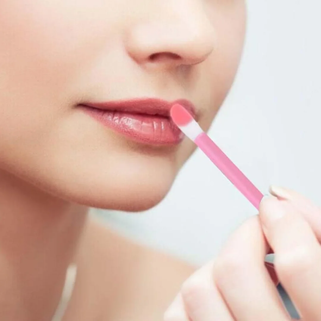 100 Pezzi Pennello Labbra Monouso, Pennello Trucco Rossetto, Pennello Sopracciglia Kit Attrezzi di Bellezza (rosa)