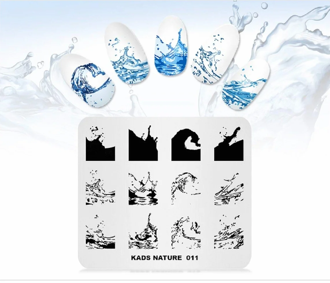 KADS Nail Stamping Piatto Oceno Natura Nail Art Timbro Template DIY Image Template Manicure Stamping Plate Stencil Tools (NA011)