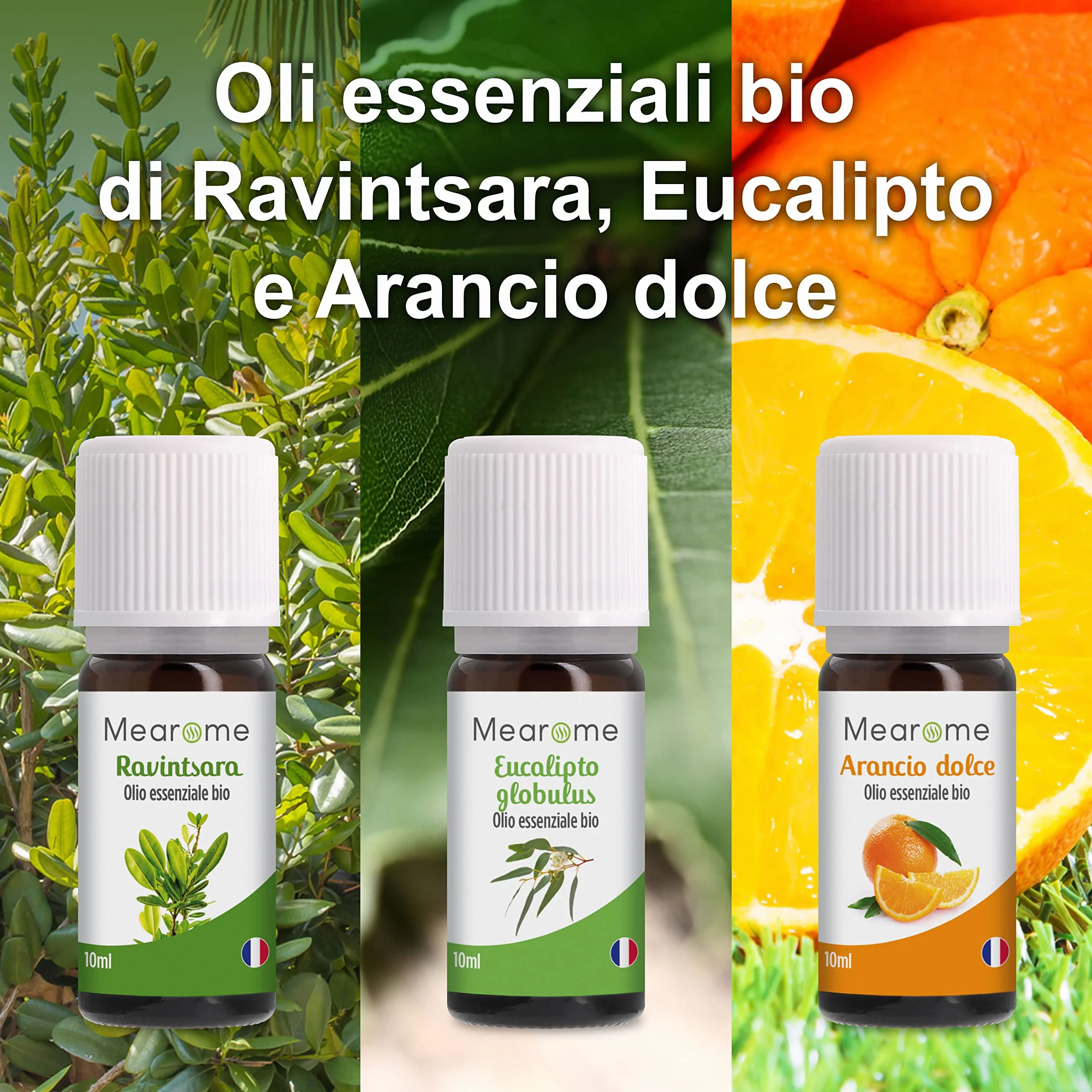 Nutrimea Oli Essenziali Biologici Cofanetto 8x10ml Aromaterapia Lavanda Eucalipto Menta