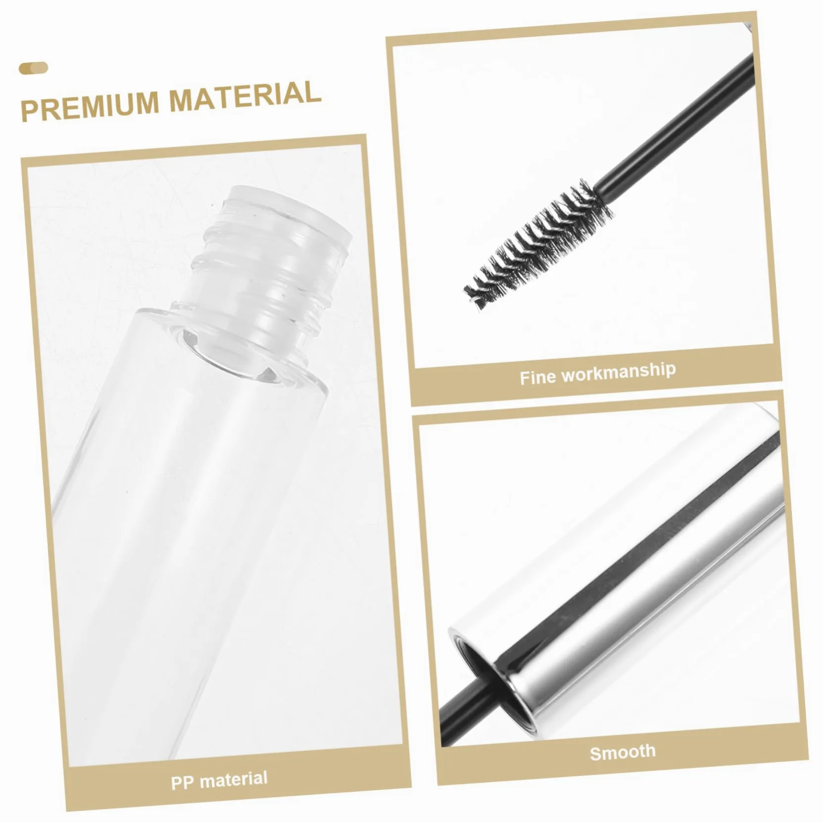 minkissy 3 Set Di Mascara Biologico Per Ciglia Tubo Vuoto Da 10 Ml Ricaricabile Per Strumenti Cosmetici 8 Pezzi * 3