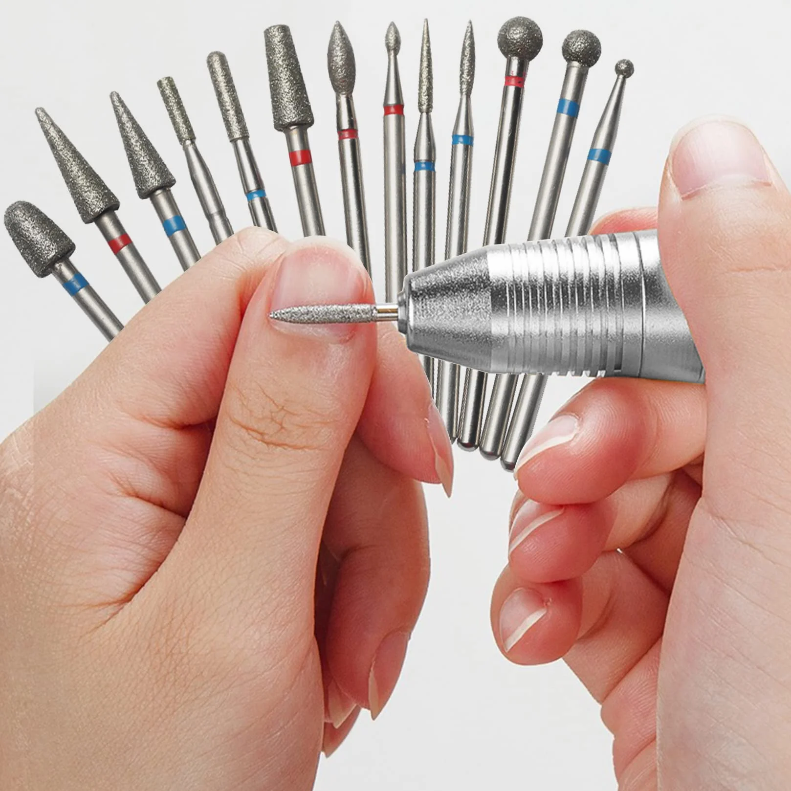 Punte Fresa Unghie Homeet 30pcs Set Acciaio al Tungsteno Diamante per Trapano Elettrico