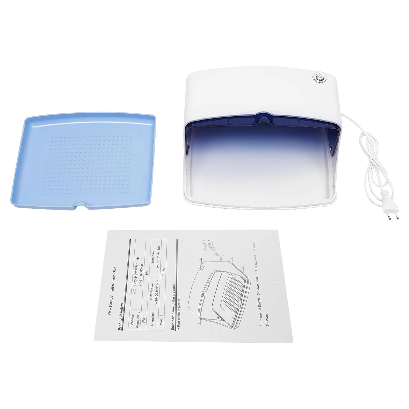 Scatola di disinfezione UV professionale per unghie, sterilizzatore, 29 x 22 x 17 cm, sterilizzazione a LED ultravioletti, sterilizzatore per unghie, salone di manicure
