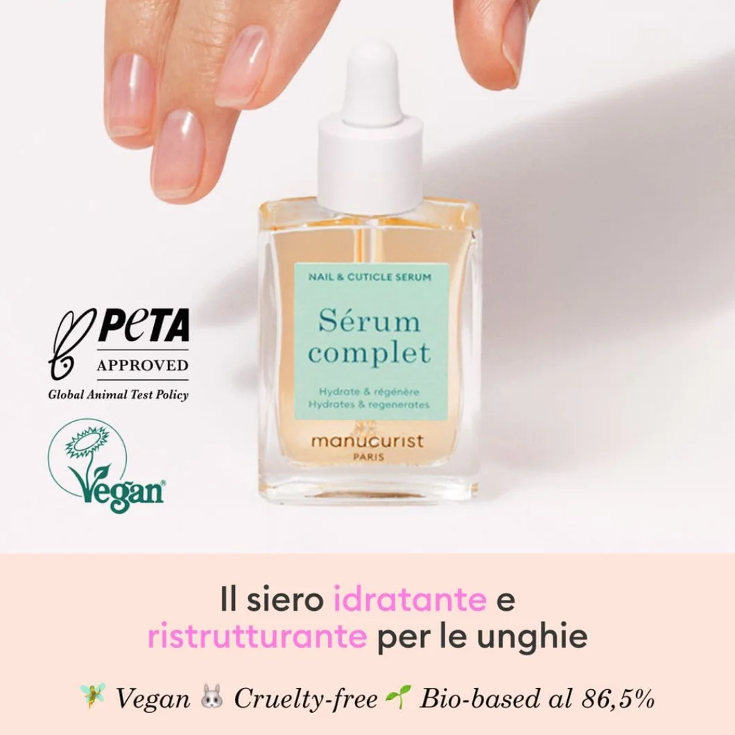 Manucurist - Siero Completo, Trattamenti per le Unghie Rovinate e le Cuticole, Idrata e Rigenera le Unghie che si Spezzano, Texture Gel Non Untuosa, Bio-based - Idee Regalo Donna