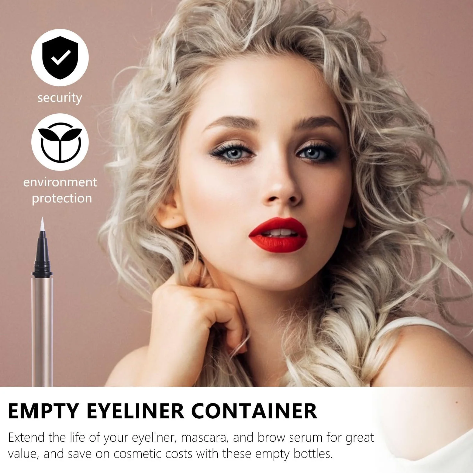 Ciieeo Set da 5 Tubetti di Eyeliner Liquido Ricaricabile da 1 Ml, Penna Eyeliner Fai da Te Applicatore a Sfera, Tubetti Vuoti Portatili senza Perdite per Trucco Occhi