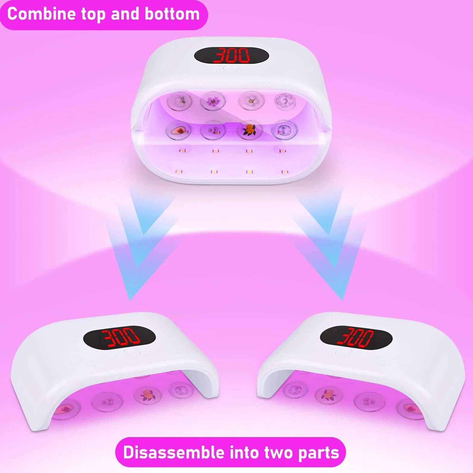 Euakee Luce UV in Resina su Due Lati con Display Digitale, Lampada UV per resinas, con schermo LED, 36 W, 3 Time(2 m, 3 m, 5 m), per fai da te,resina,forme di Gioielli, Unghie fai da te