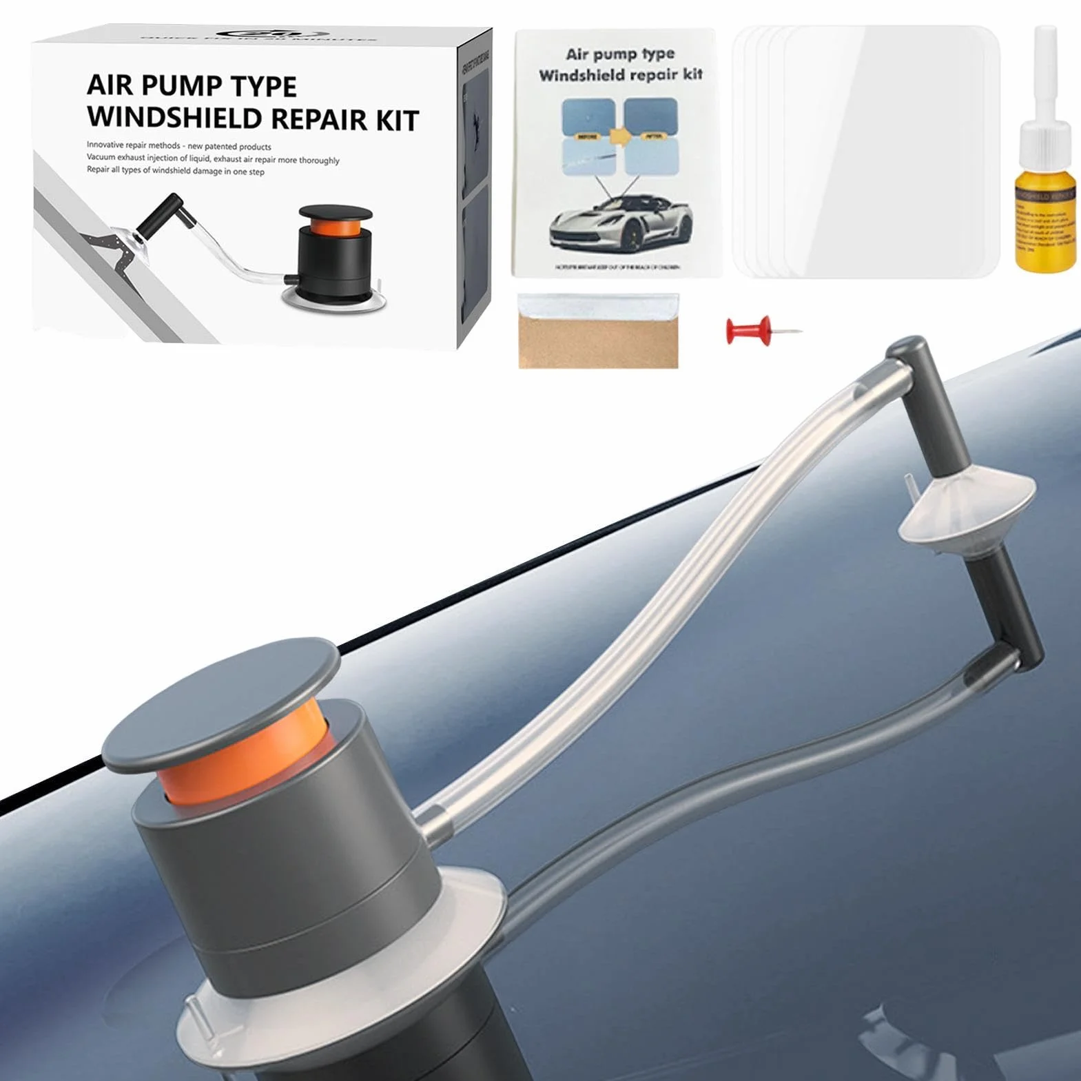 Resina per Parabrezza Auto - Kit di Riparazione Parabrezza, Sigillante per Crepe Vetri