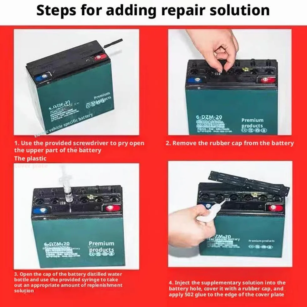 Soluzione Ripristino Batterie 500ML - Acido per Batterie, Liquido Terminali Piombo