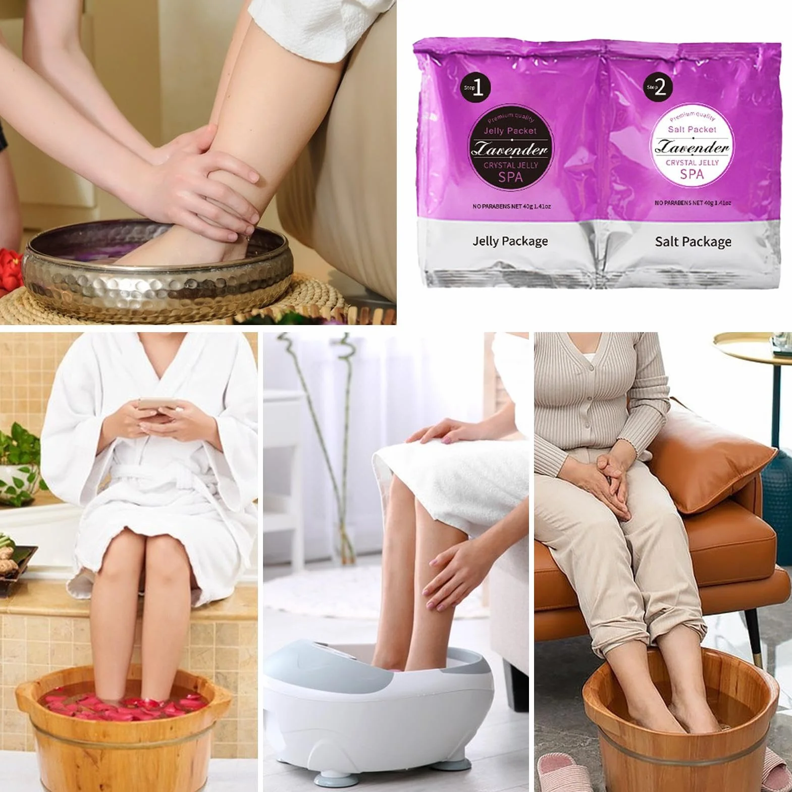 Pedicure Foot Bath - Estrarre le serrature nel bagno galleggiante gelatina di idratazione | I pacchetti di pedicure si adattano al jelly fooet | Gel ohh spa pedicurre rimuovi sporco, sudore