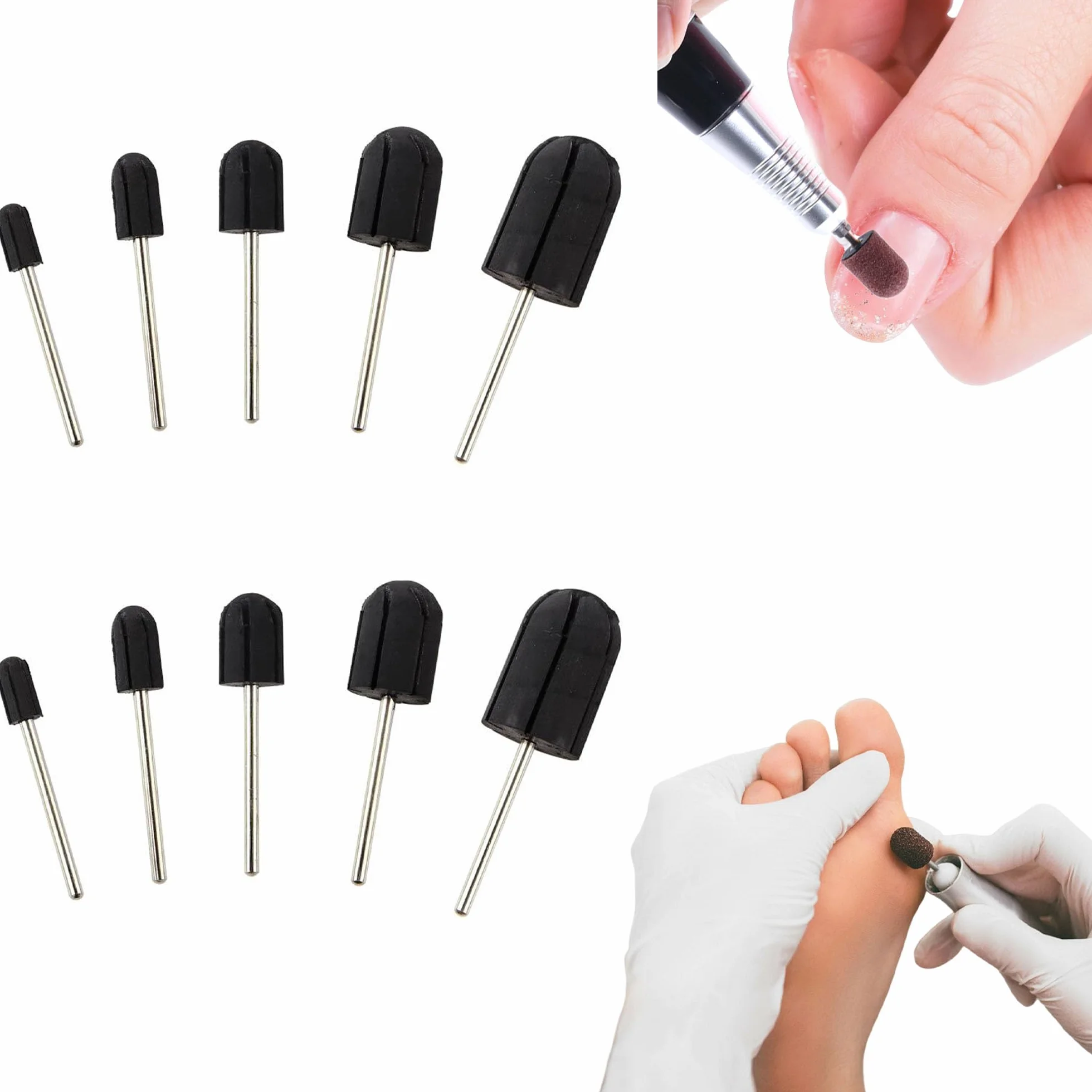 Punta Dedicata per Levigatura Lucidatore Sabbia Manicure Strumento Pedicure Portacapsule 5mm 7mm 10mm 13mm 16mm 10pcs