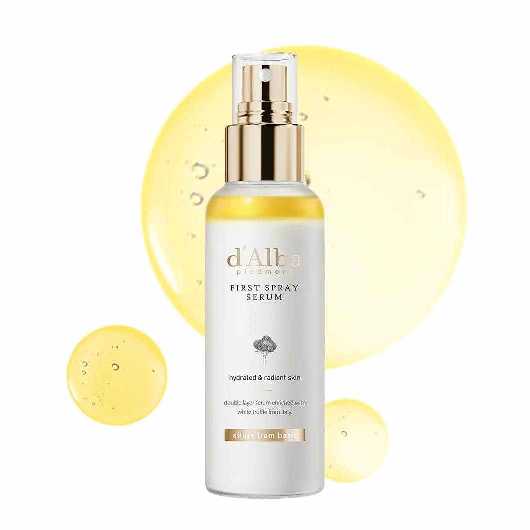 d'Alba Siero First Spray Serum al Tartufo Bianco Italiano, Skincare Cura della Pelle Vegana, Spray Viso Idratante e Illuminante per la Pelle Luminosa, Cura Coreana Completa Tutto in uno (100ml)