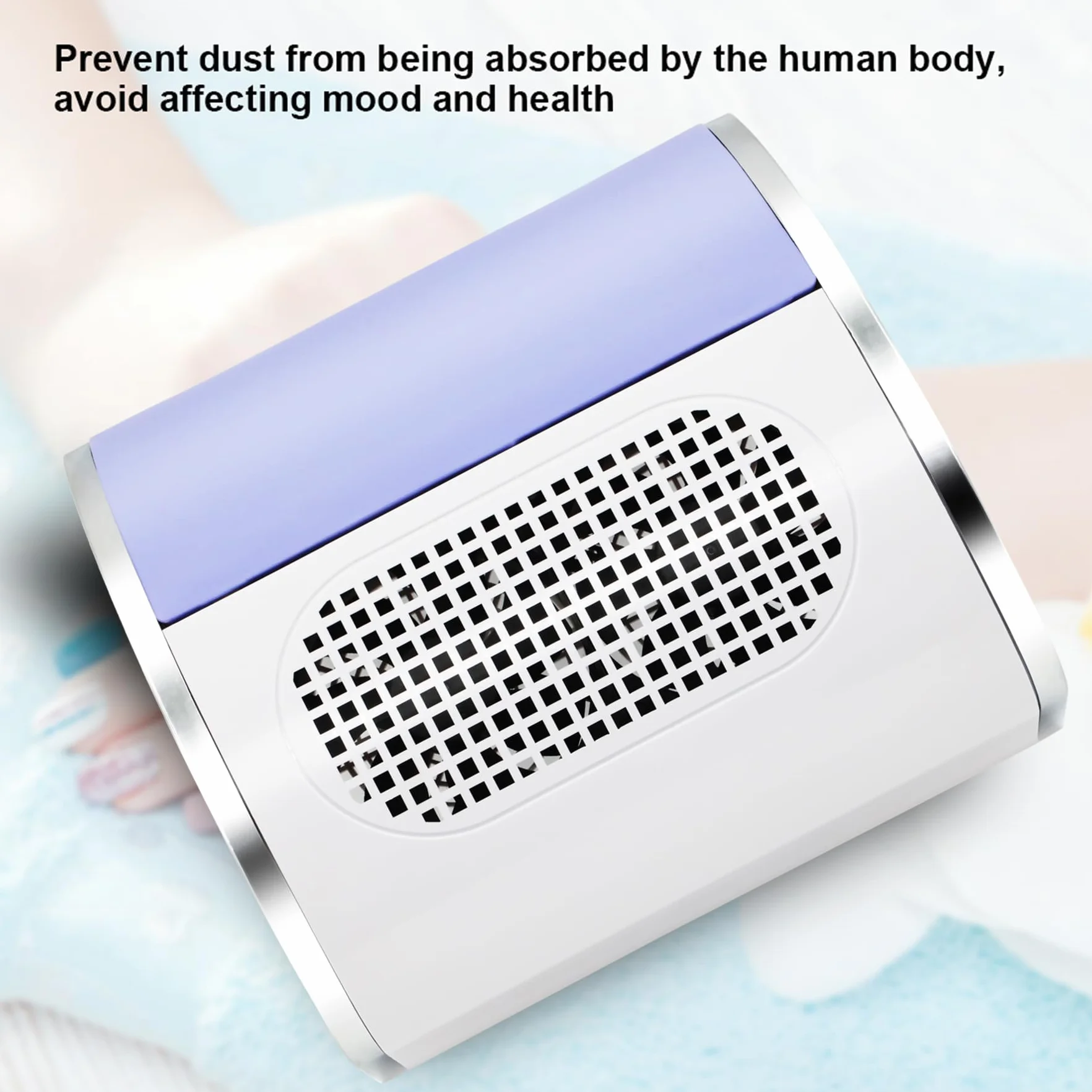 80W Aspiratore Professionale per Unghie con 2 Ventole, Aspiratore Unghie Low Noise, Aspiratore Unghie Professionale con Due Sacchetti per La Polvere, Adatto per Casa e Salone di Bellezza