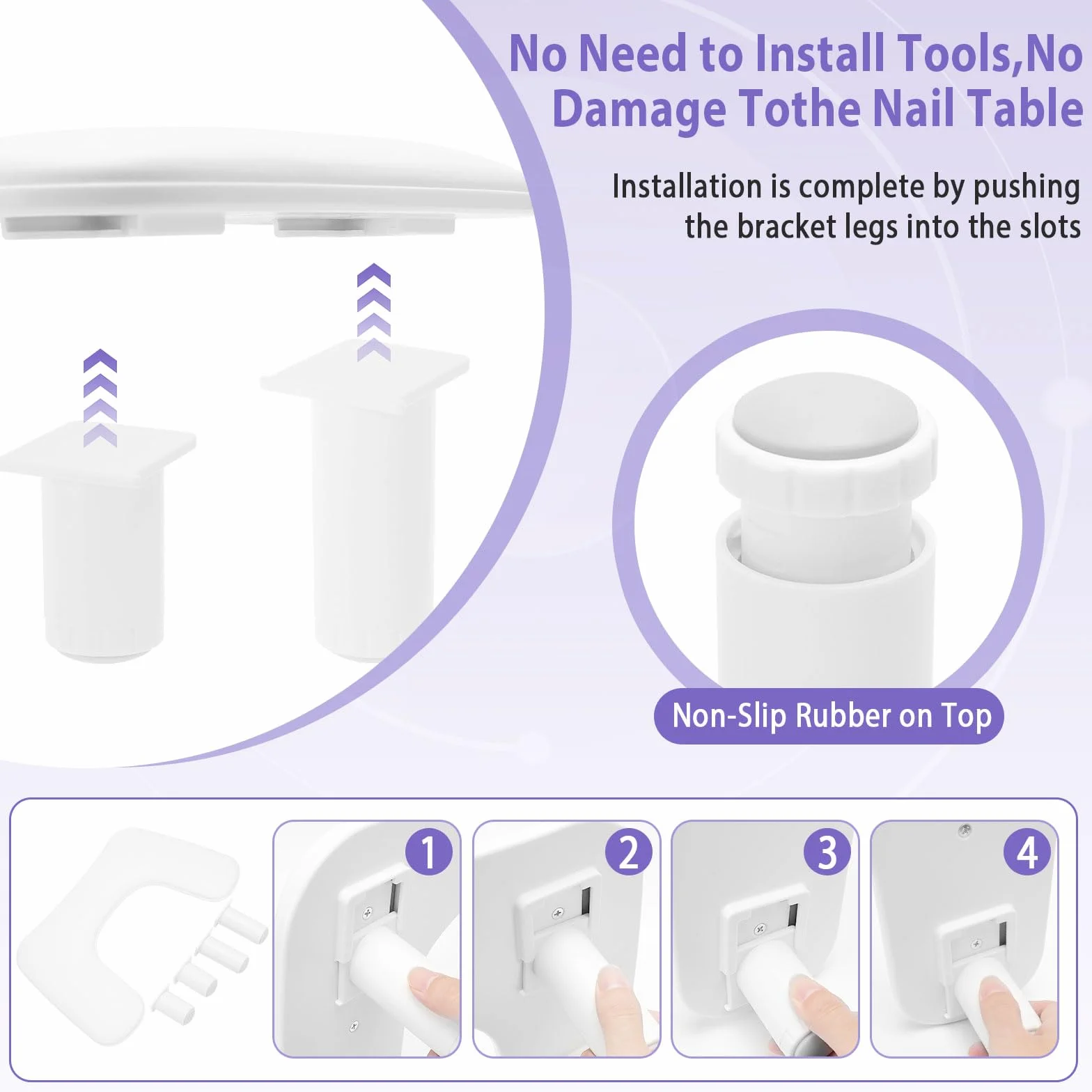 Poggiamano per Unghie, Appoggia Mani per Unghie in Pelle PU e Spugna Morbida, Forma U, con Supporto Regolabile in Altezza, Kit per Nail Art e Lampade per Unghie, Bianco