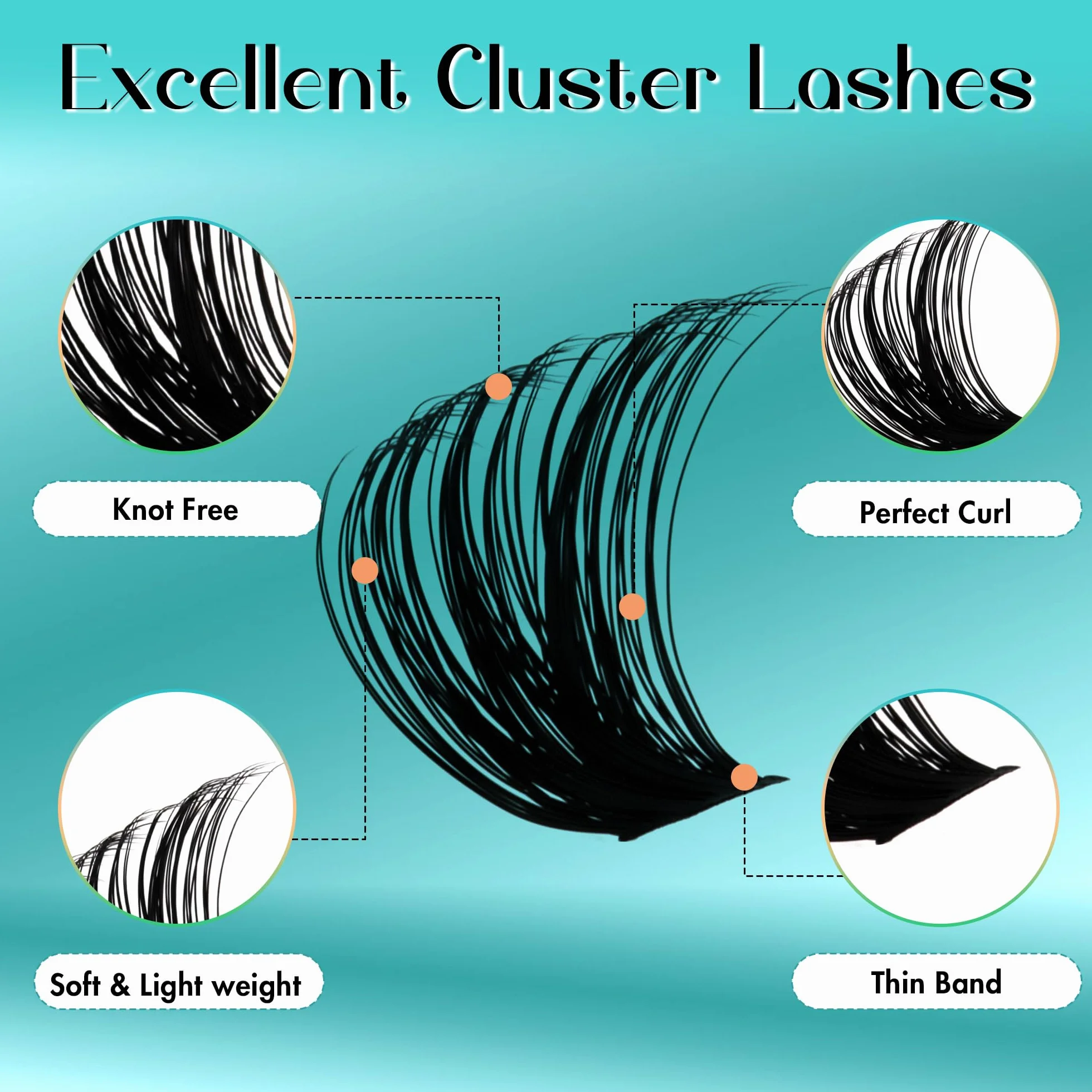 GEMERRY Ciglia Finte Ciuffetti Kit 80D 0.07mm D Curl 10-18mm con Bond and Seal Pinzette Extension Ciglia