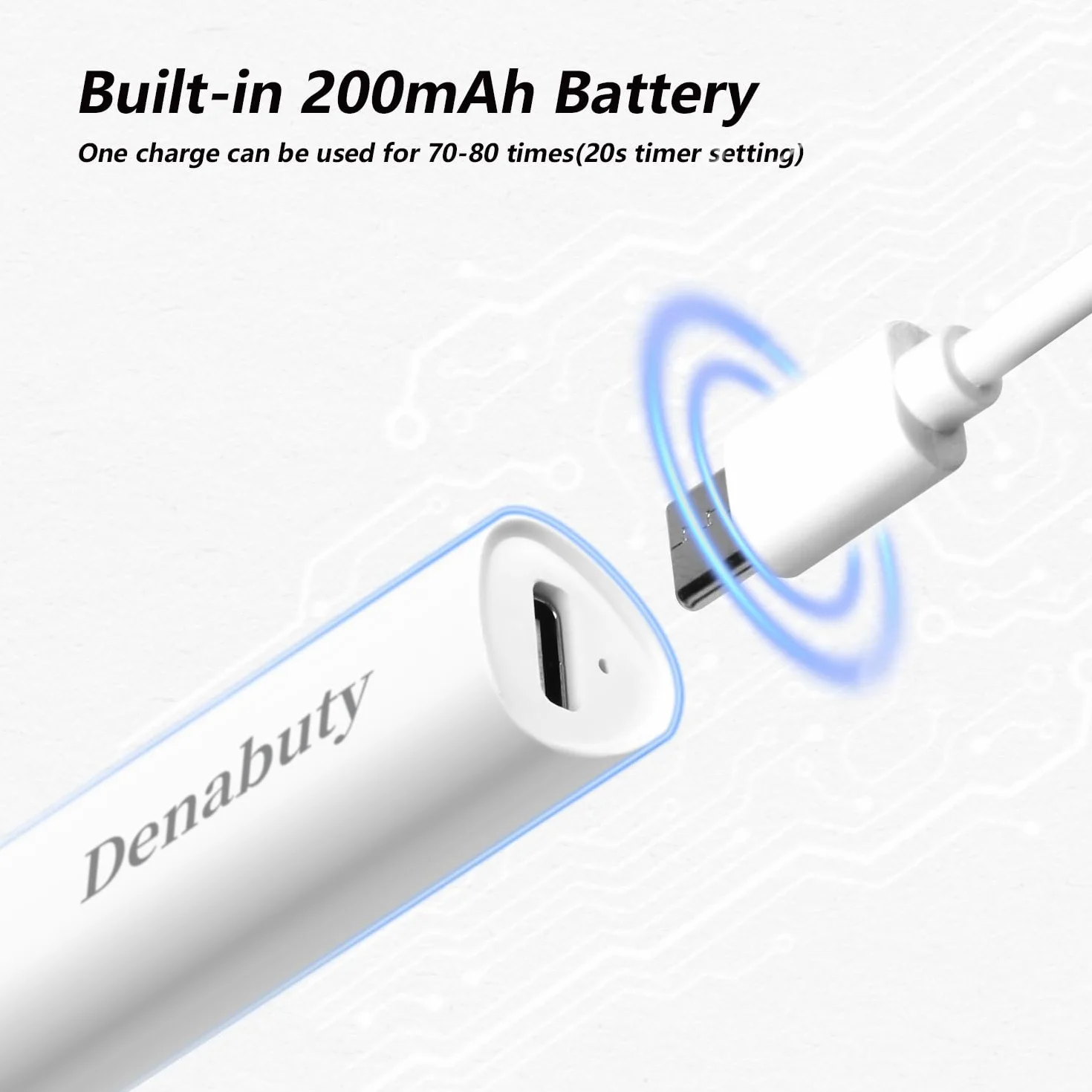 Denabuty Mini Lampada UV LED Unghie Senza Fili 3W USB Ricaricabile Portatile Penna Asciuga Unghie Gel Bianco