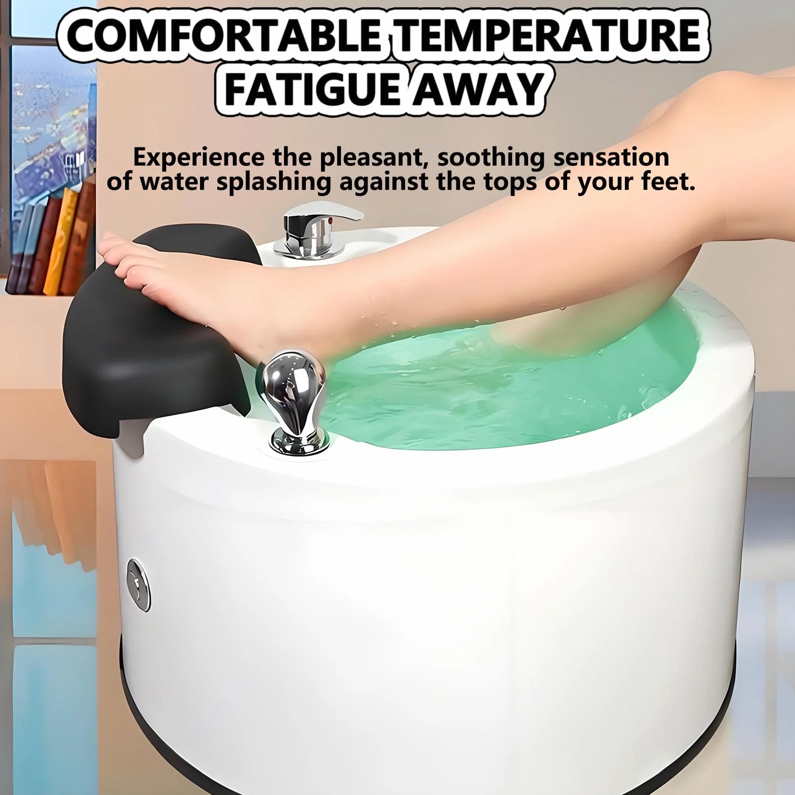 Vasca per Pediluvio in Acrilico a Immersione, Vaschetta Portatile per Idromassaggio Plantare, Temperatura dell'Acqua Regolabile (Calda/Fredda), Massaggio a Getto d'Acqua